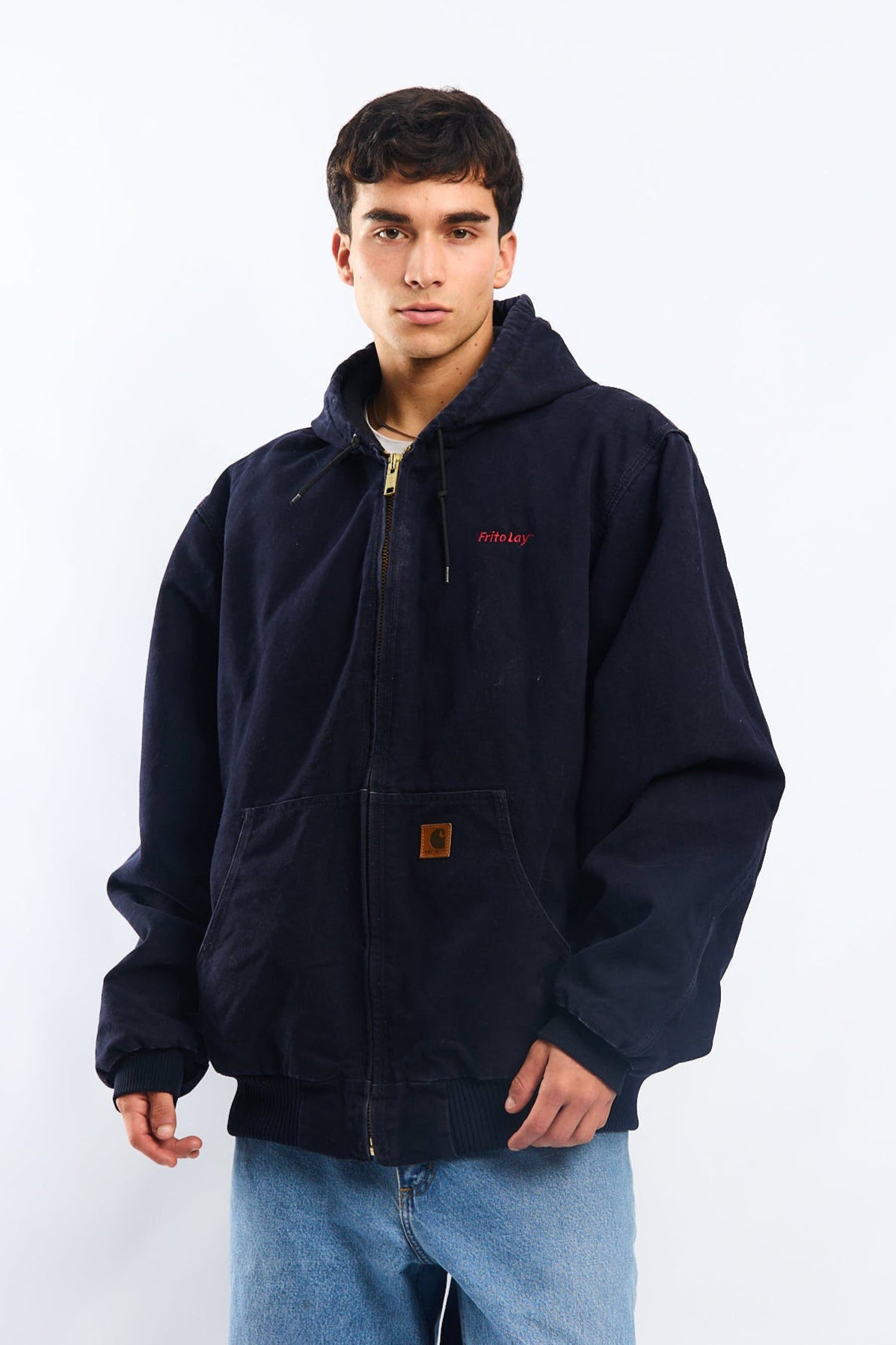 Vintage Carhartt J130 Navy Blue Duck Active Jacket (XL)