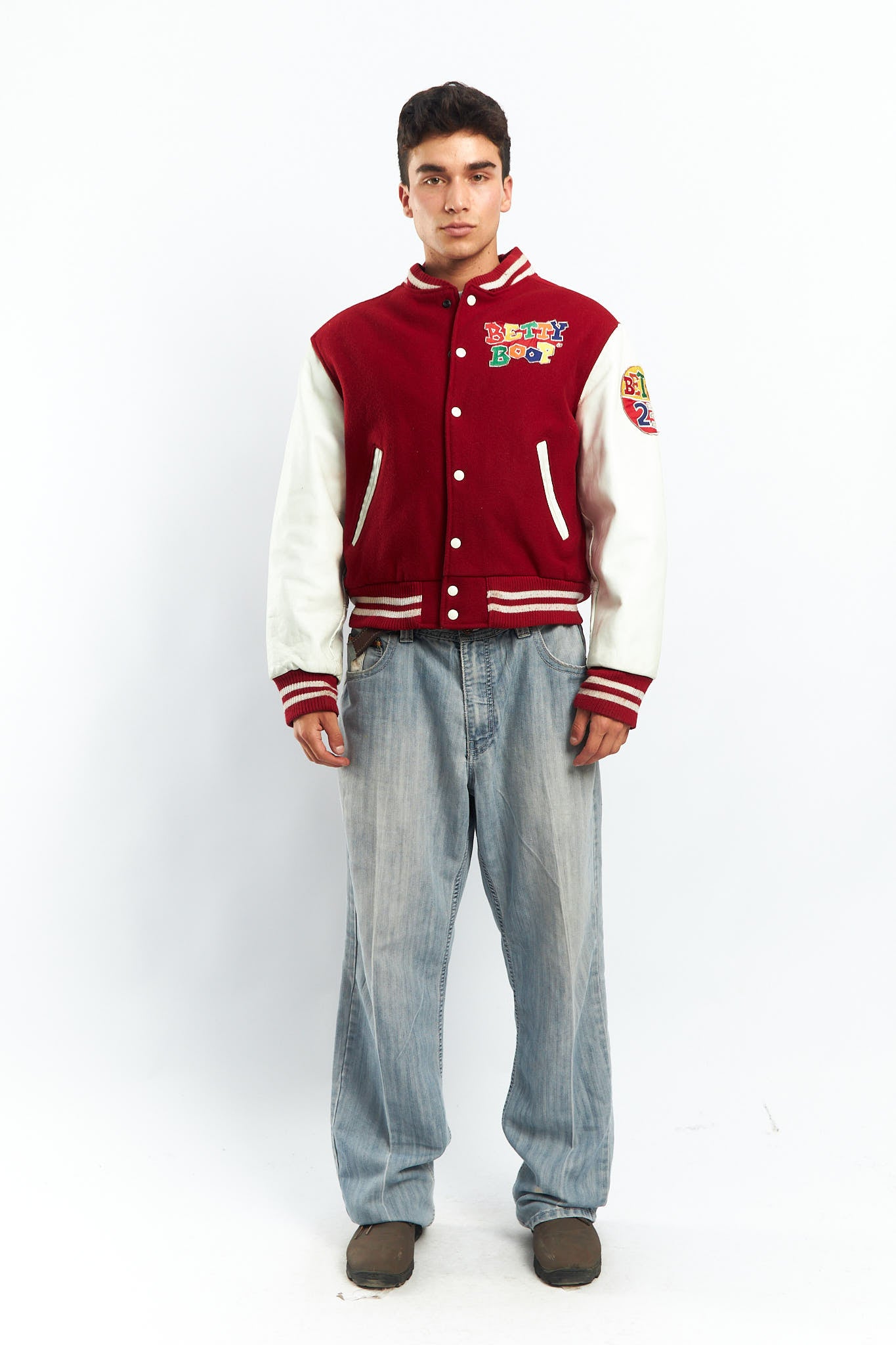 1990 Betty Boop Leather Varsity Jacket (M)