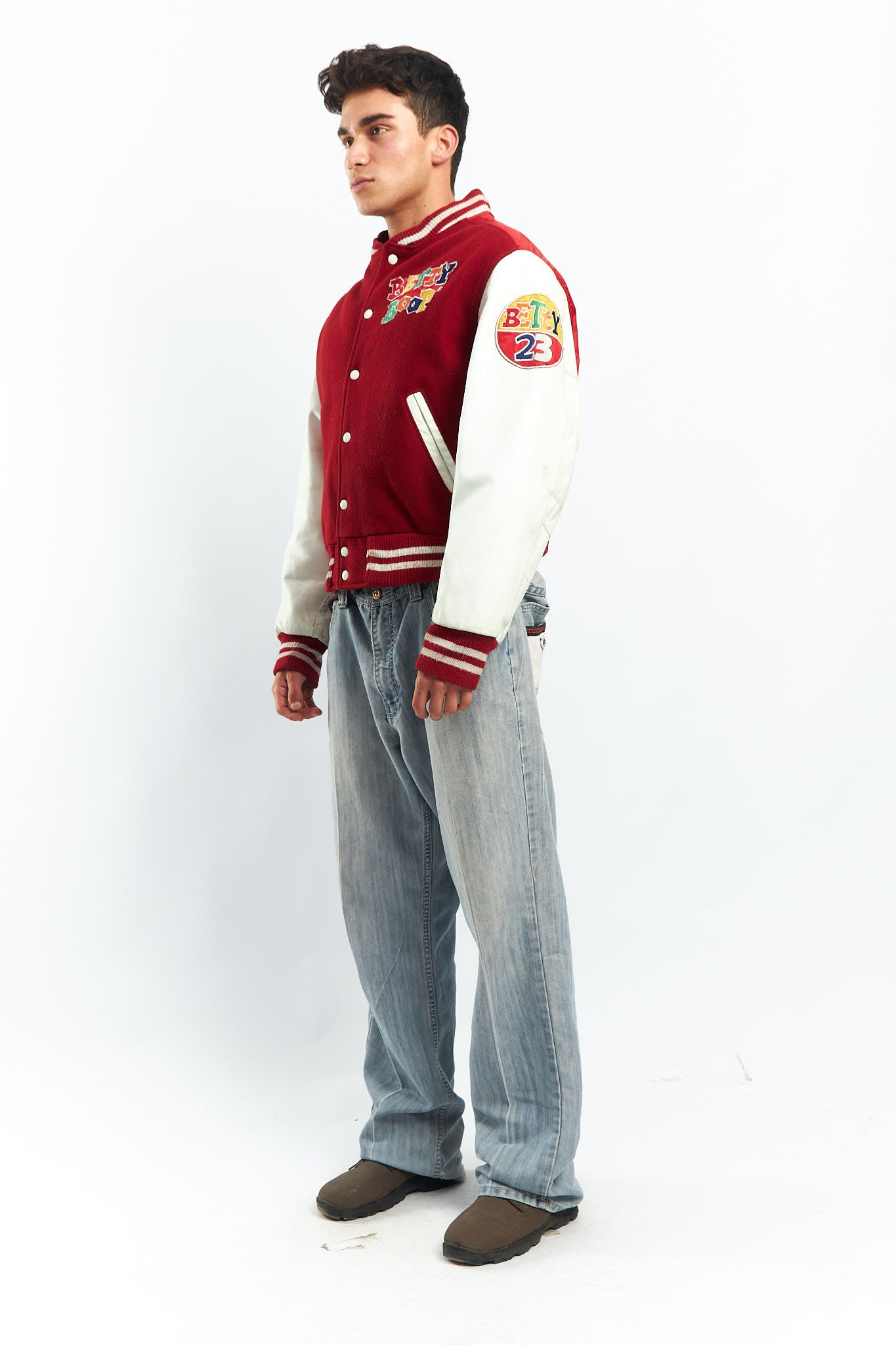 1990 Betty Boop Leather Varsity Jacket (M)