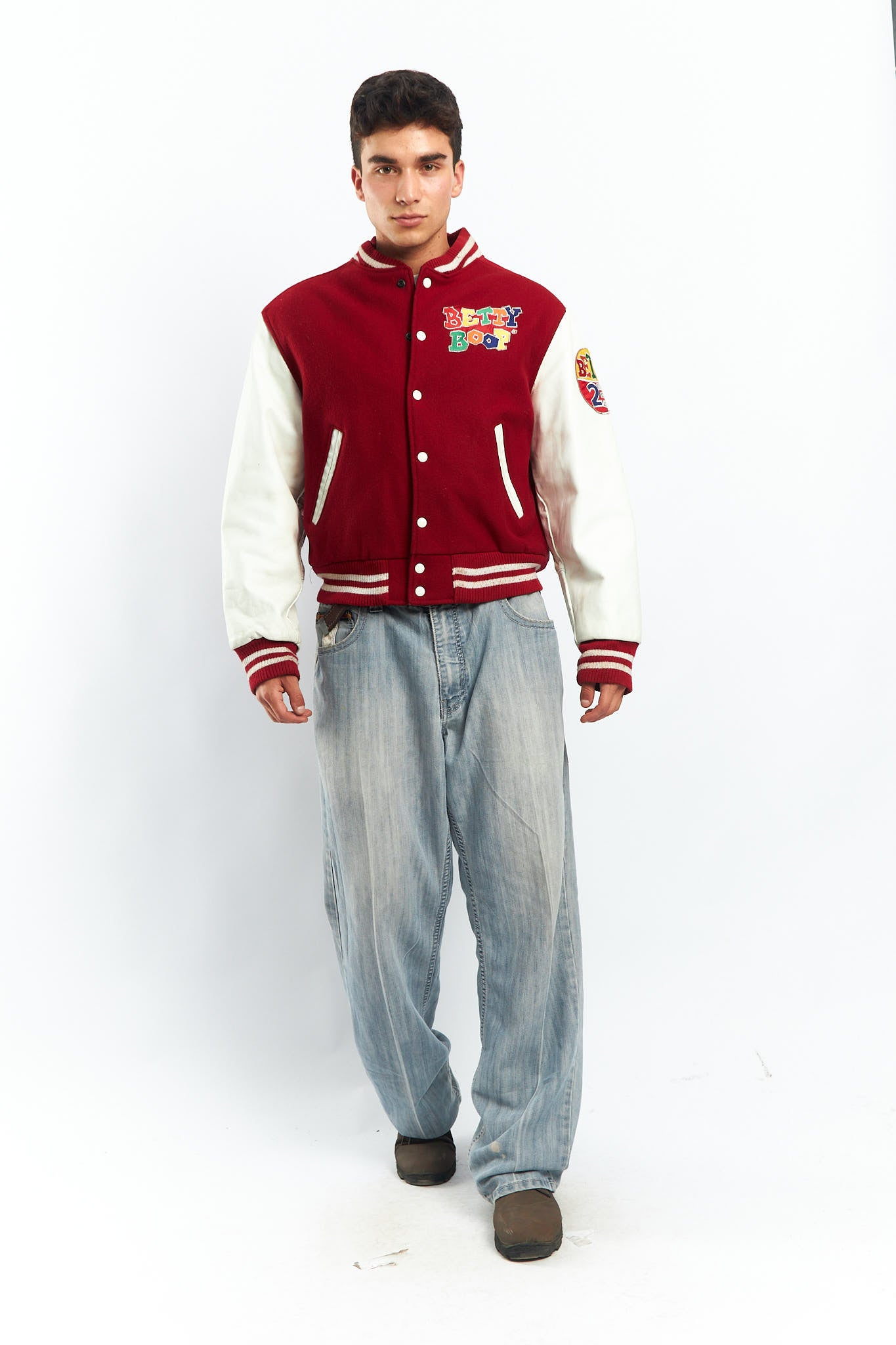 1990 Betty Boop Leather Varsity Jacket (M)