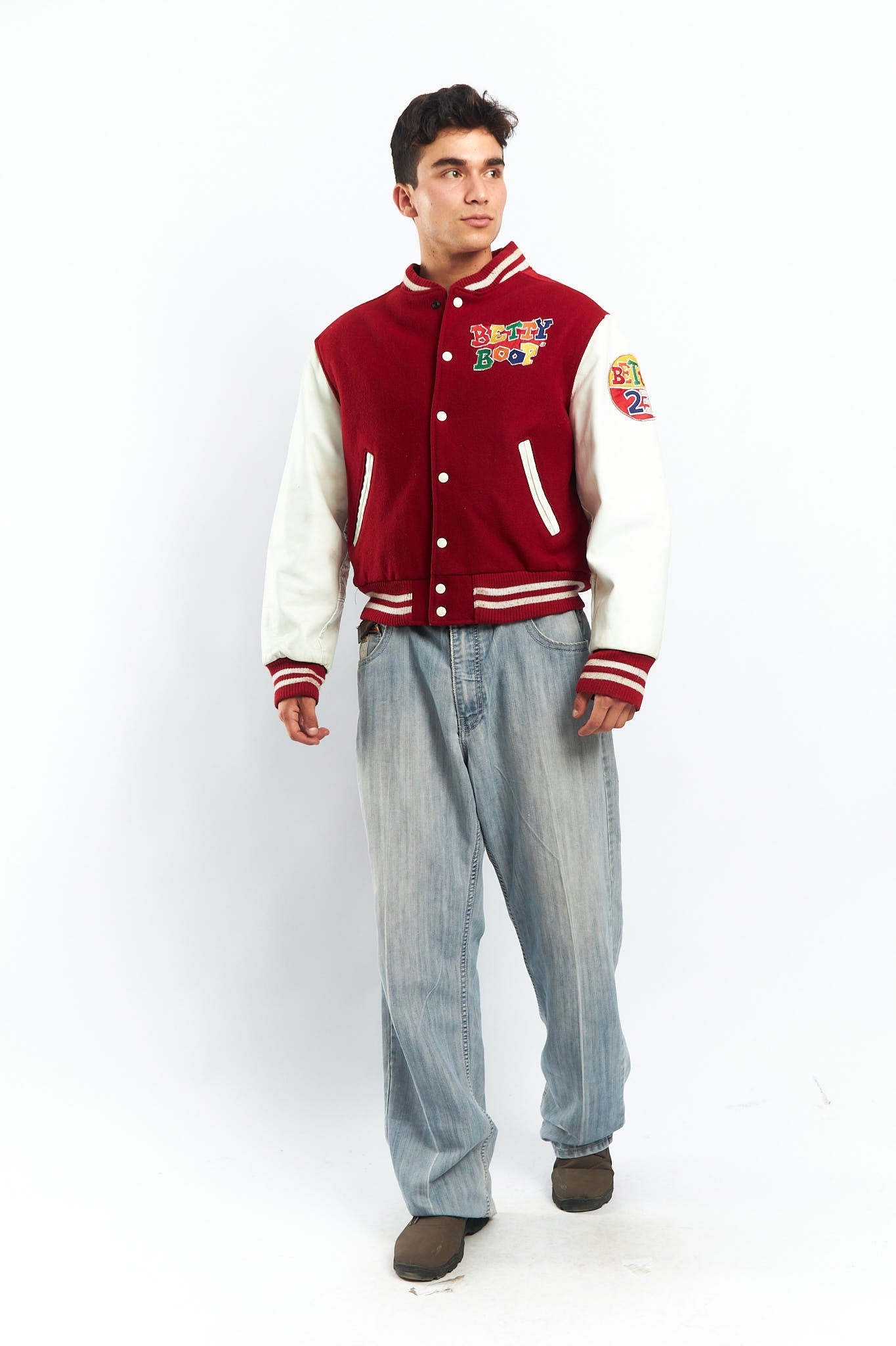 1990 Betty Boop Leather Varsity Jacket (M)