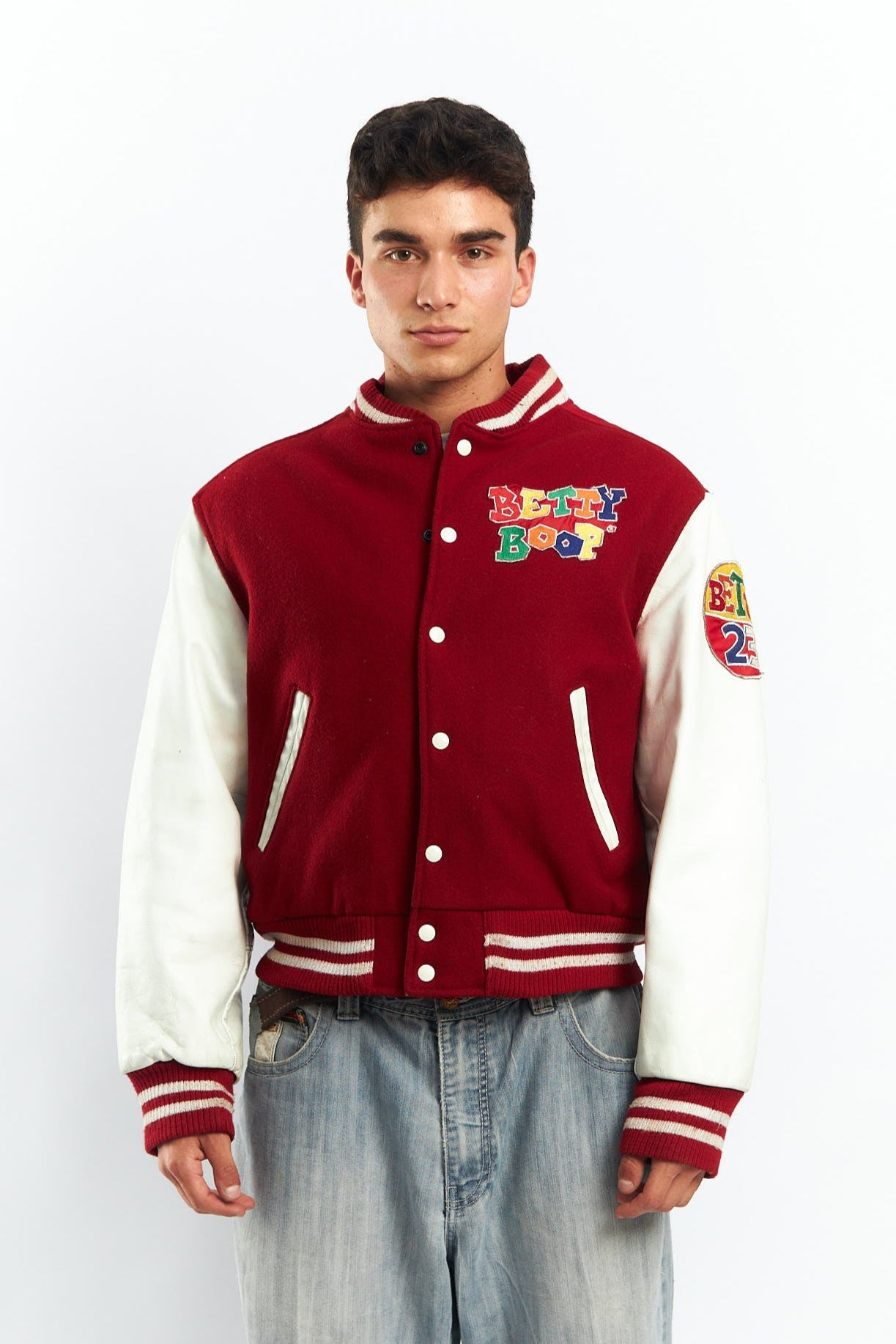 1990 Betty Boop Leather Varsity Jacket (M)