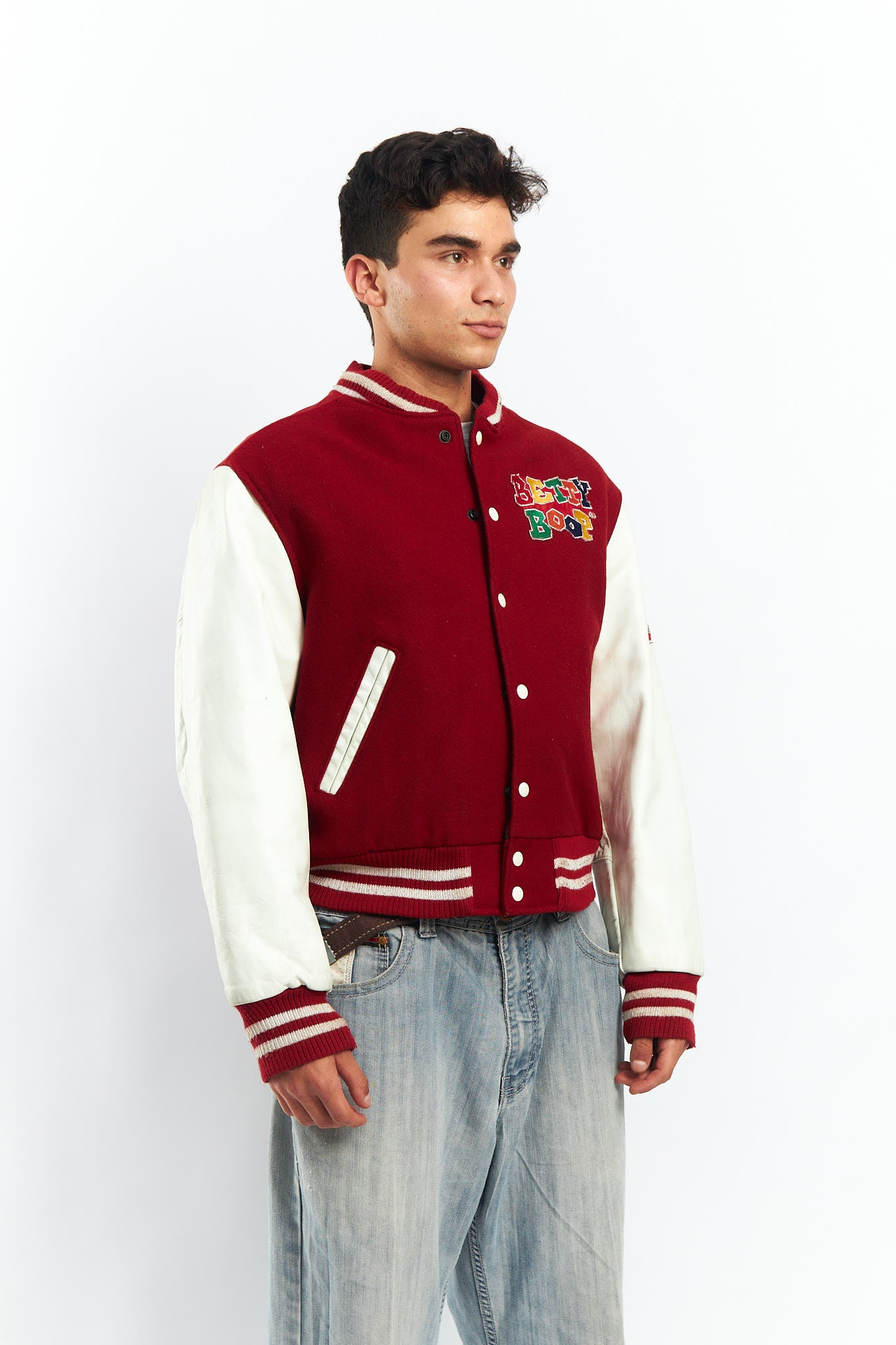 1990 Betty Boop Leather Varsity Jacket (M)