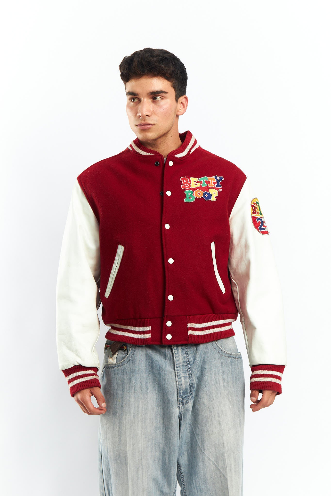 1990 Betty Boop Leather Varsity Jacket (M)