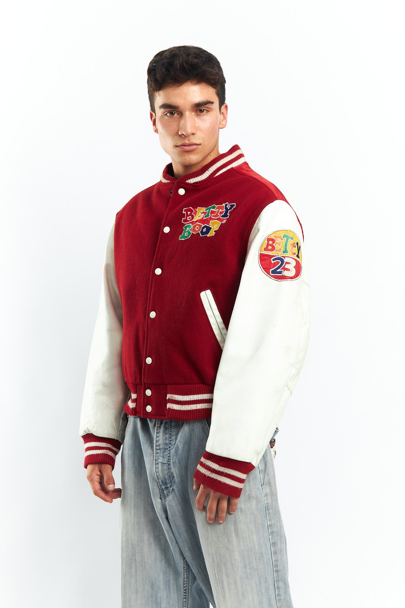 1990 Betty Boop Leather Varsity Jacket (M)