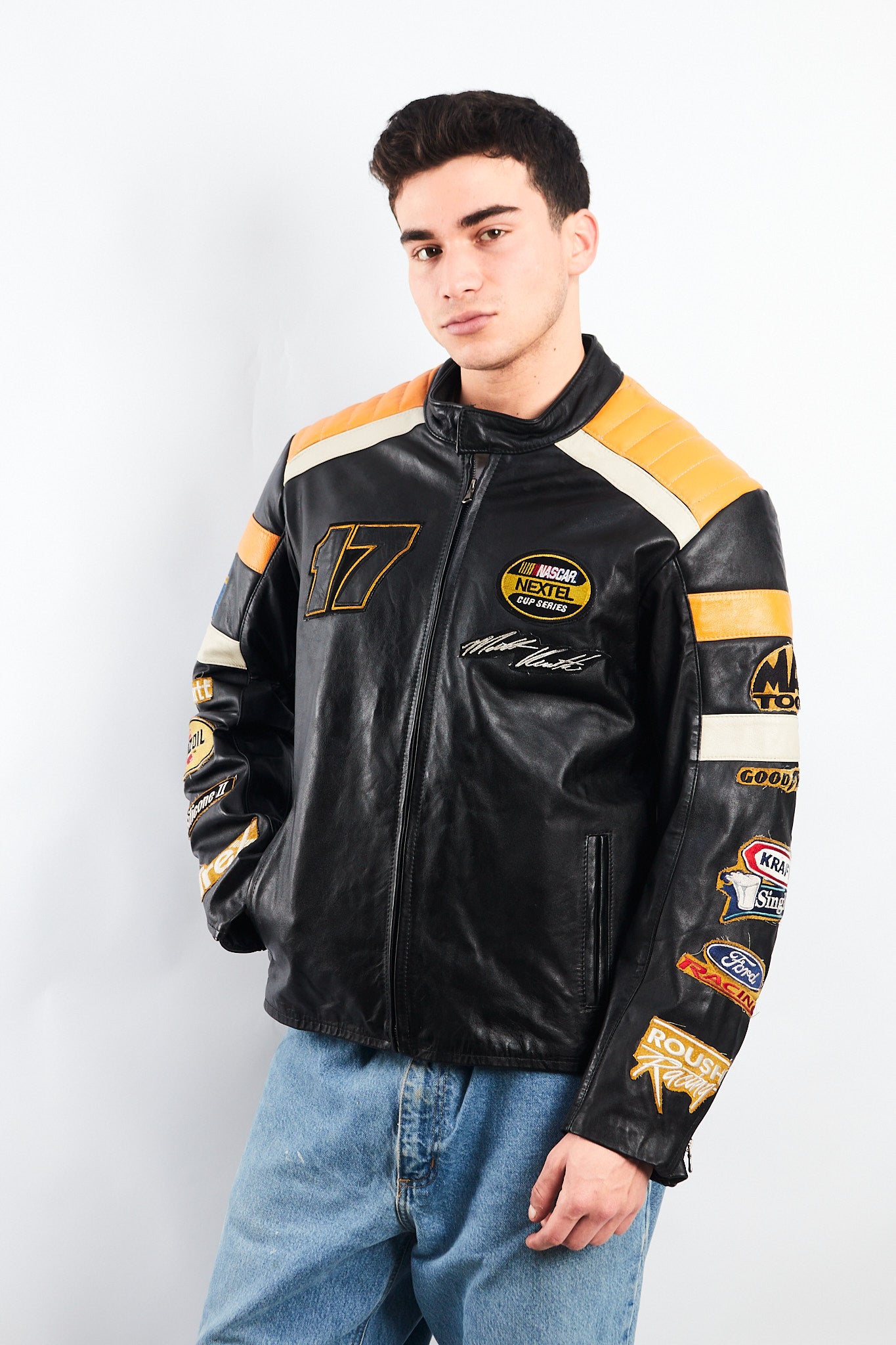 2004 Vintage Wilson x Chase Nascar Ford Racing Leather Racing Jacket (M)