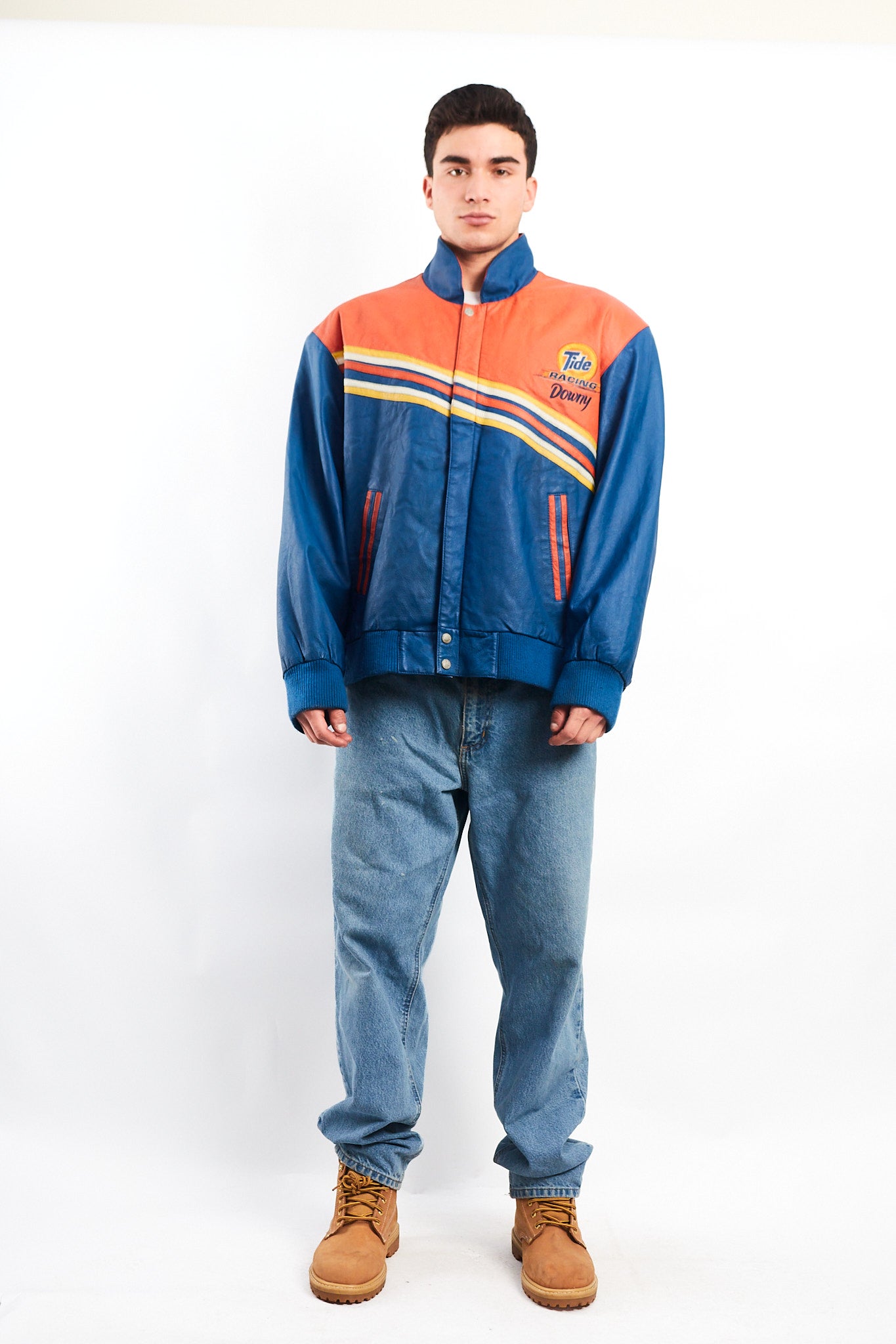 2001 Vintage Jeff Hamilton Nascar Tide Leather Racing Jacket (M/L)