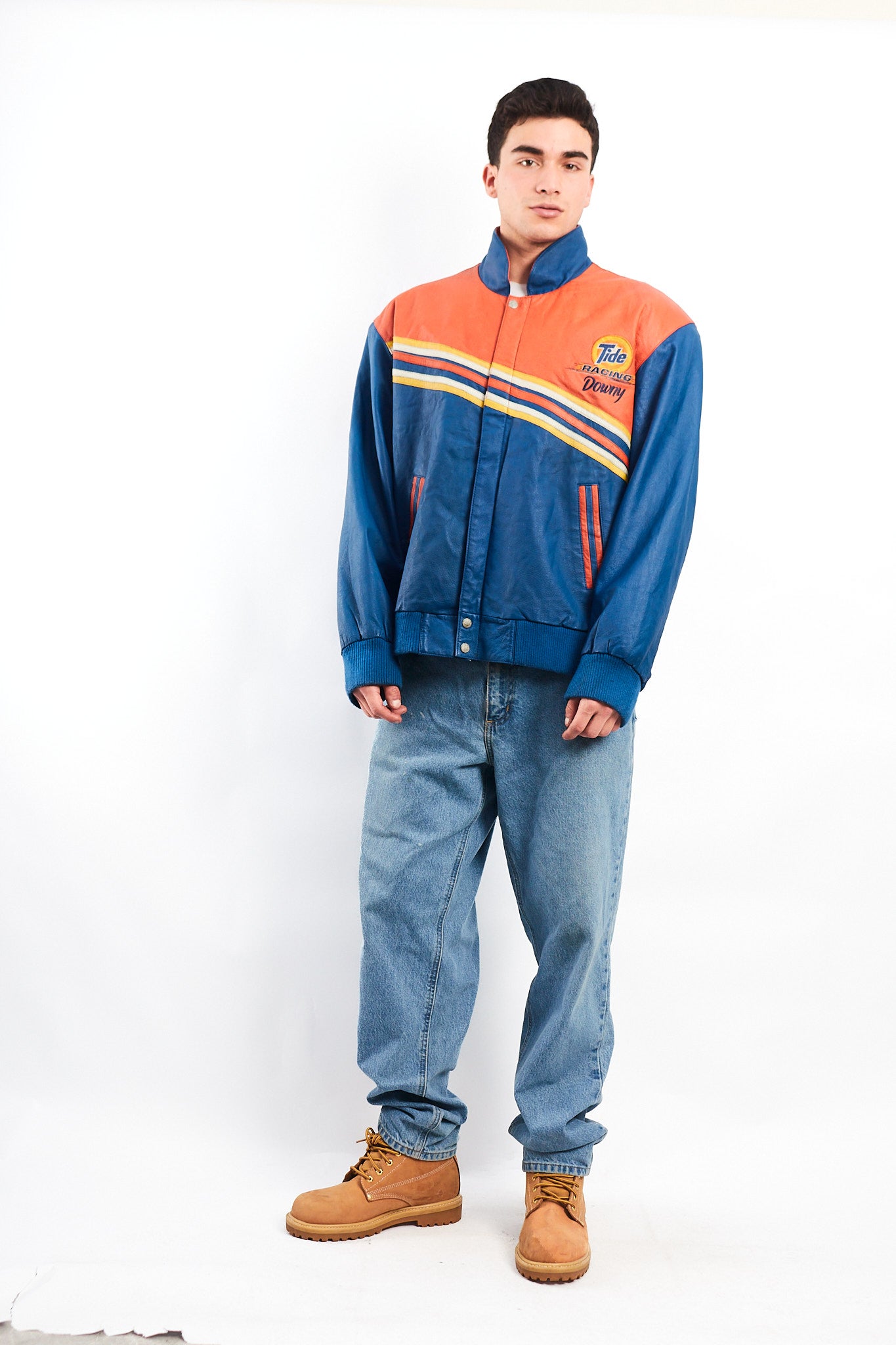 2001 Vintage Jeff Hamilton Nascar Tide Leather Racing Jacket (M/L)