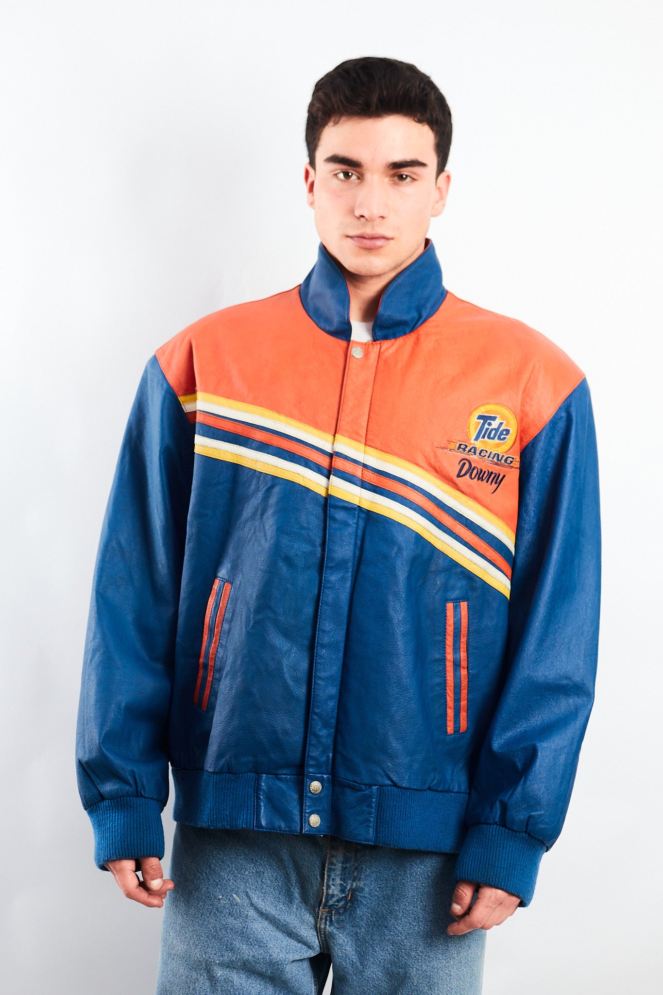 2001 Vintage Jeff Hamilton Nascar Tide Leather Racing Jacket (M/L)