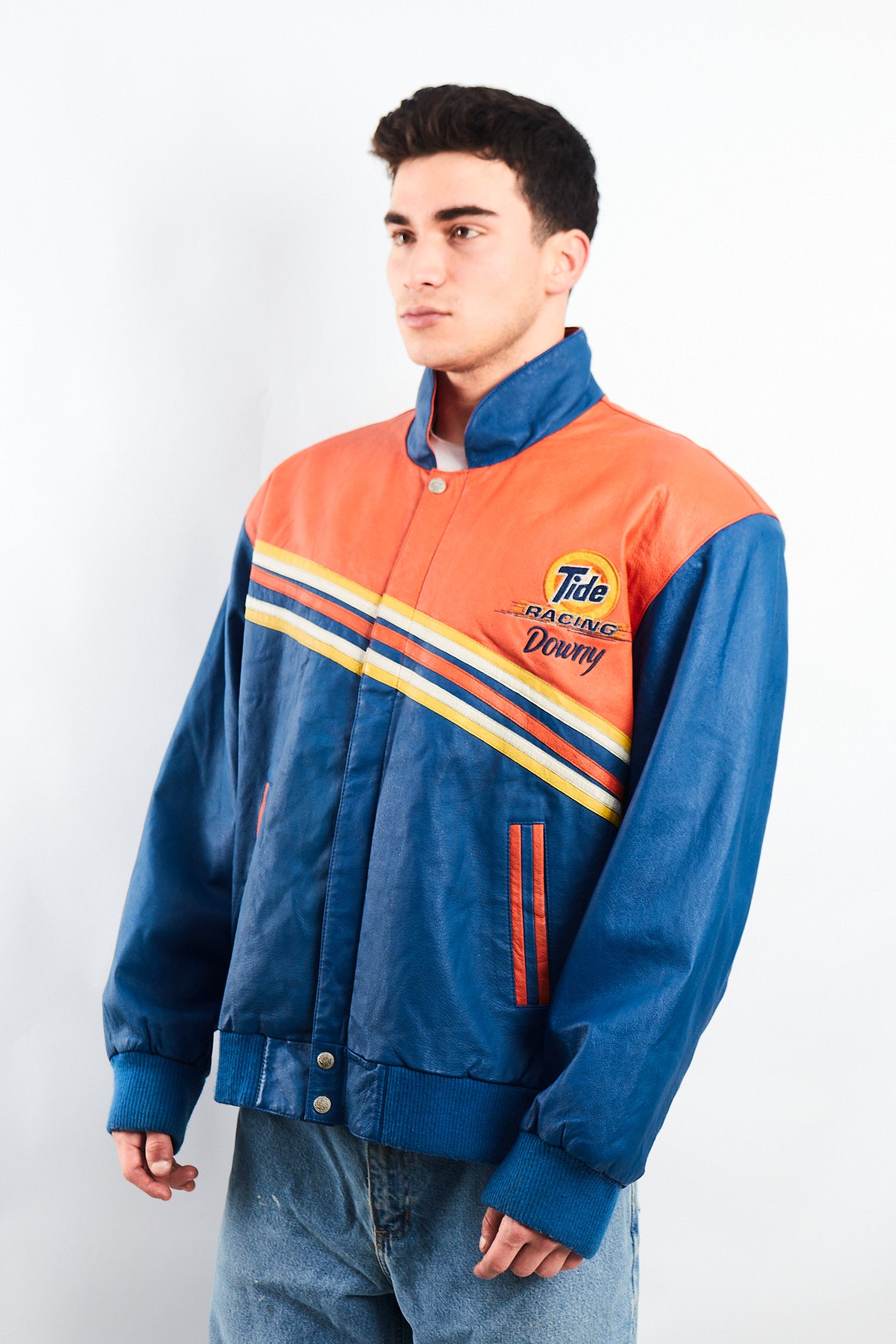 2001 Vintage Jeff Hamilton Nascar Tide Leather Racing Jacket (M/L)