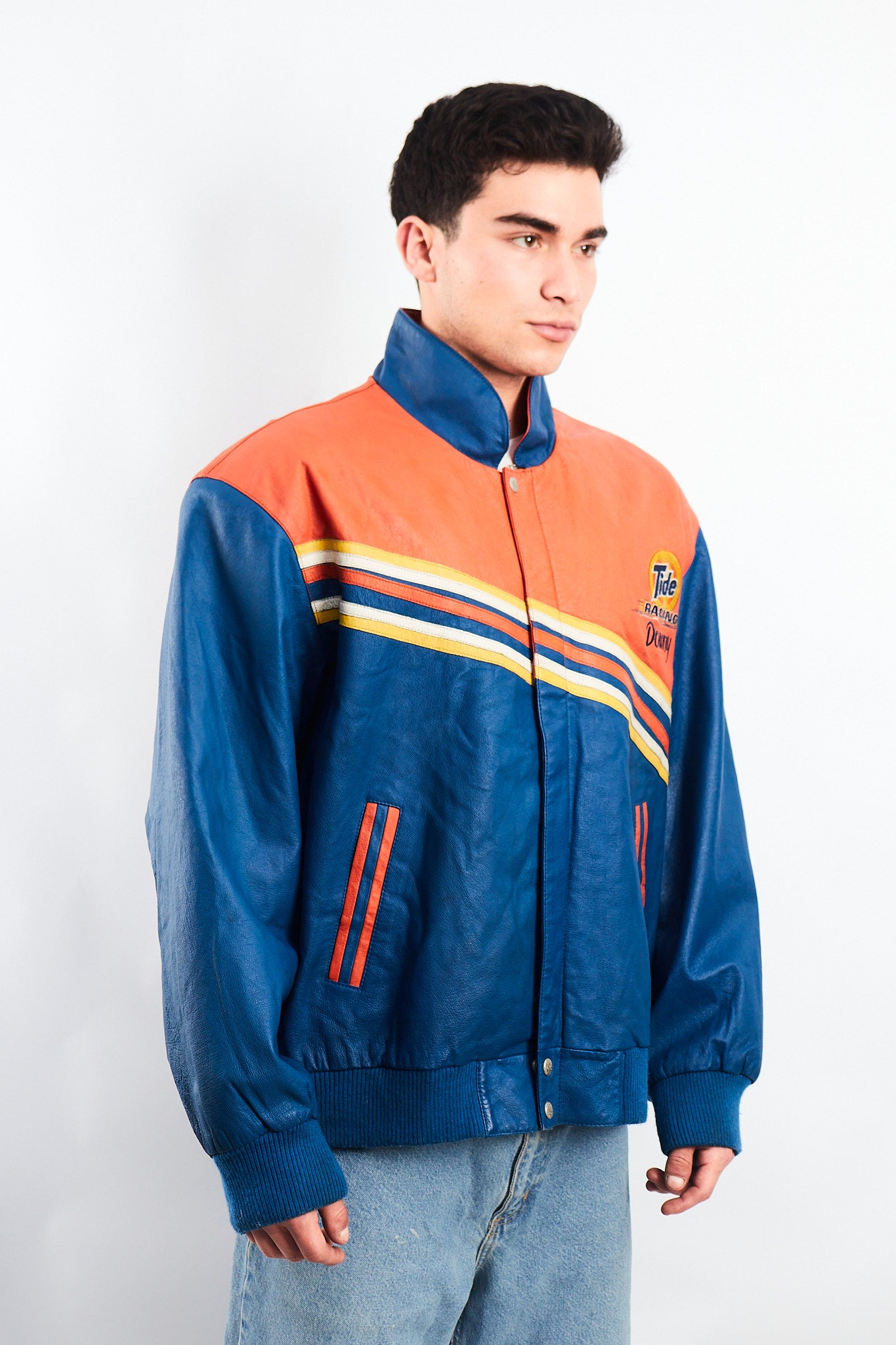 2001 Vintage Jeff Hamilton Nascar Tide Leather Racing Jacket (M/L)