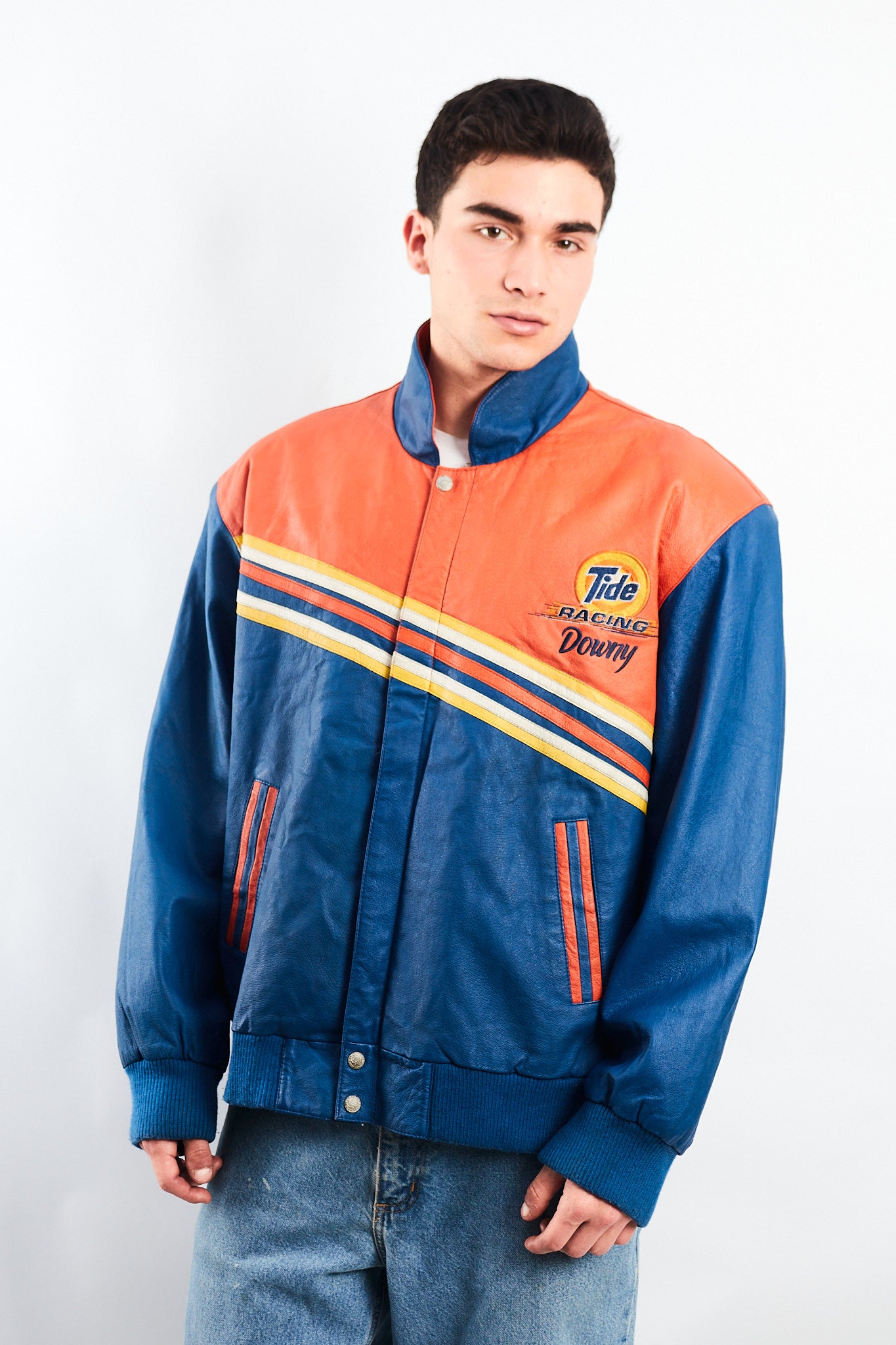 2001 Vintage Jeff Hamilton Nascar Tide Leather Racing Jacket (M/L)
