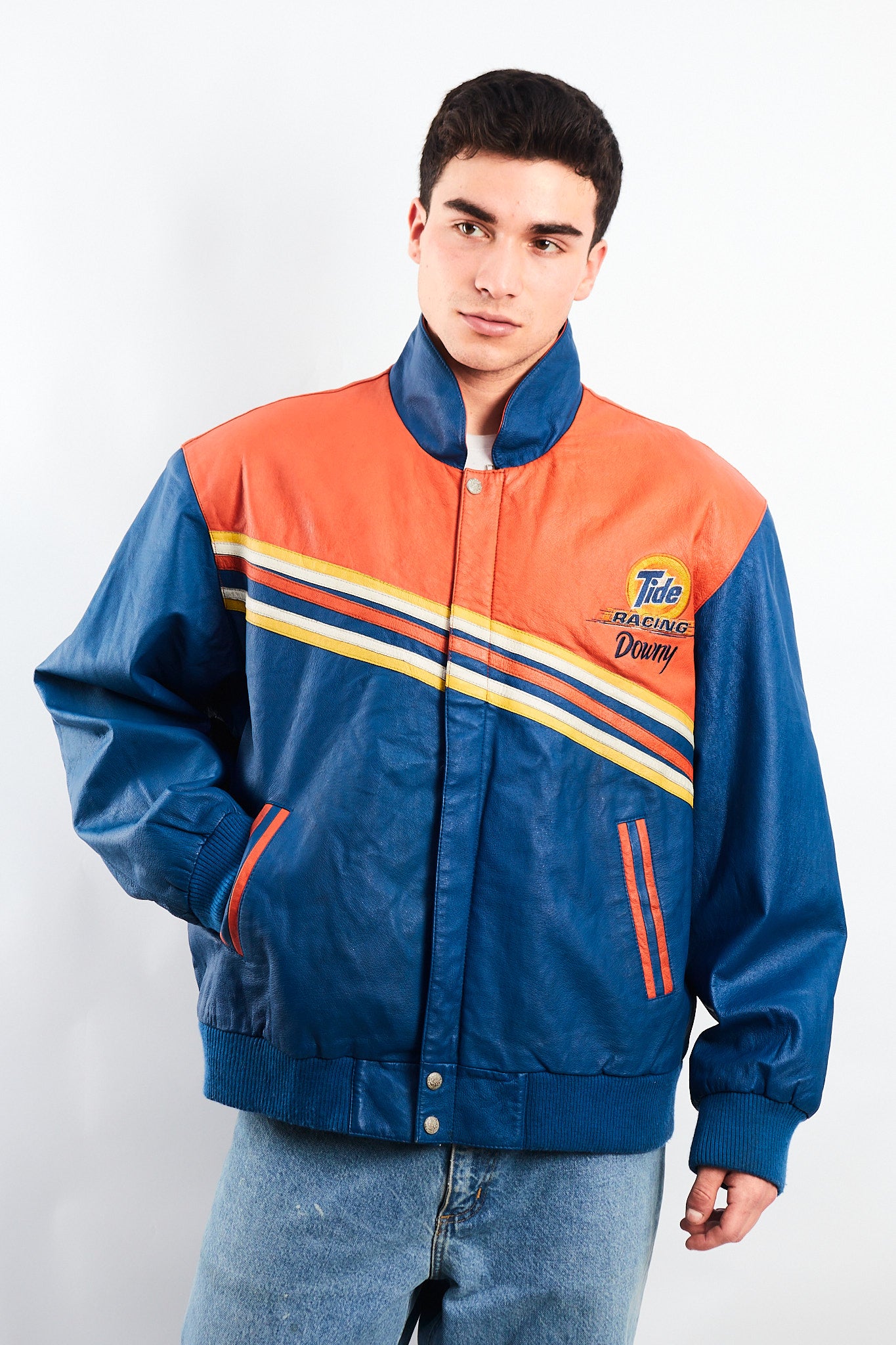 2001 Vintage Jeff Hamilton Nascar Tide Leather Racing Jacket (M/L)