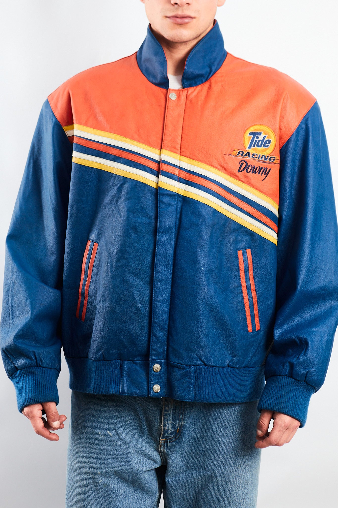 2001 Vintage Jeff Hamilton Nascar Tide Leather Racing Jacket (M/L)