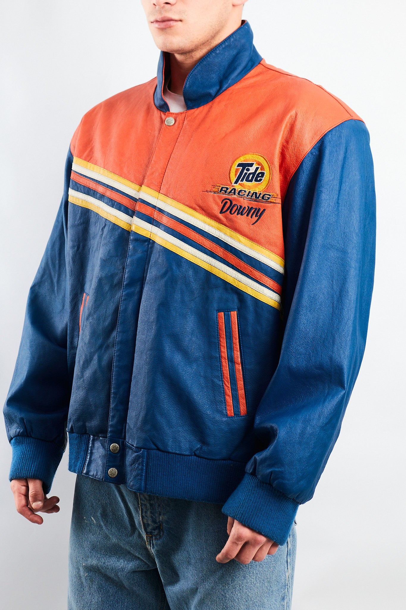 2001 Vintage Jeff Hamilton Nascar Tide Leather Racing Jacket (M/L)