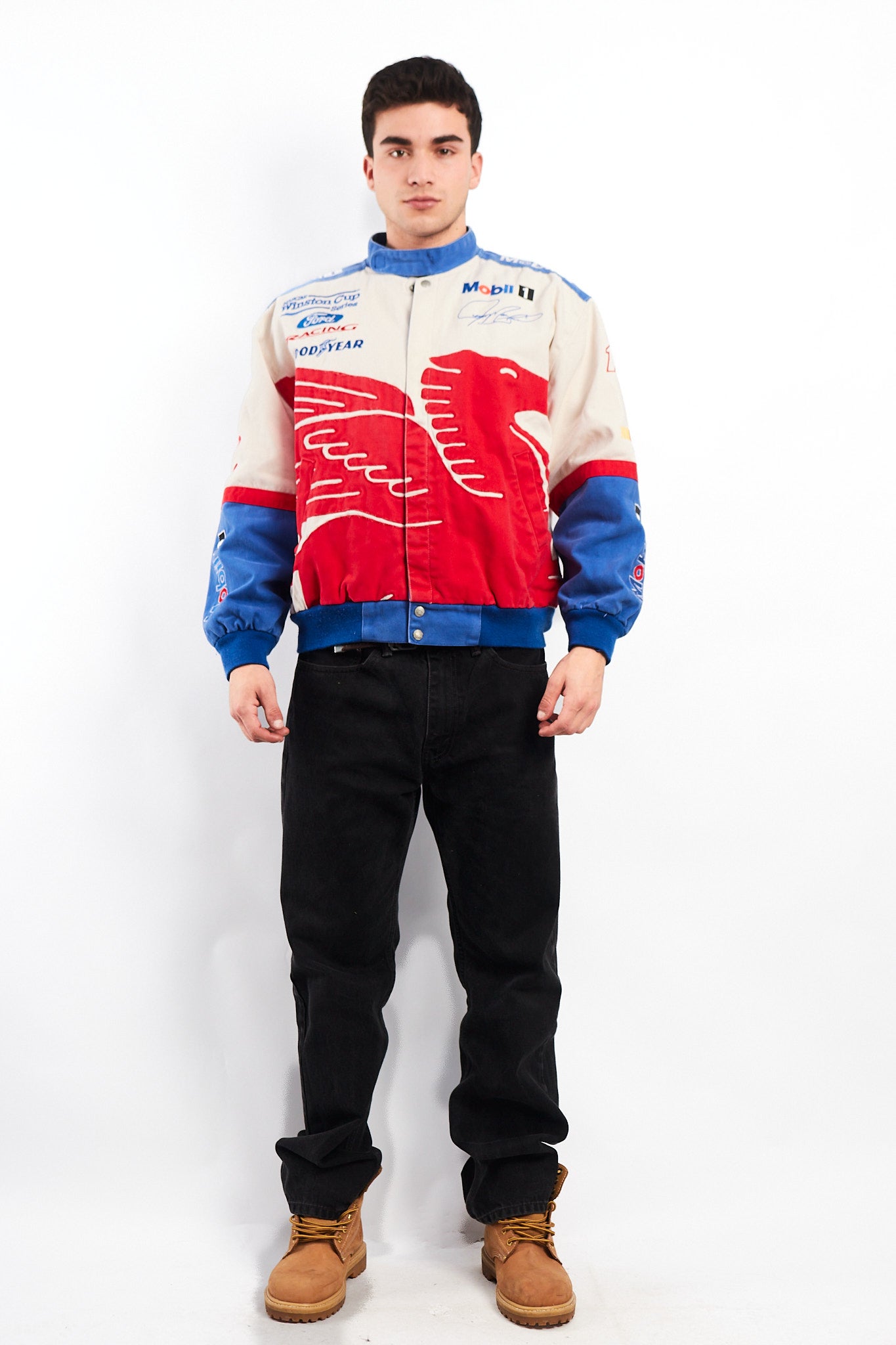1990 Vintage Jeff Hamilton Ford x Mobil Pegasus Racing Jacket (M)
