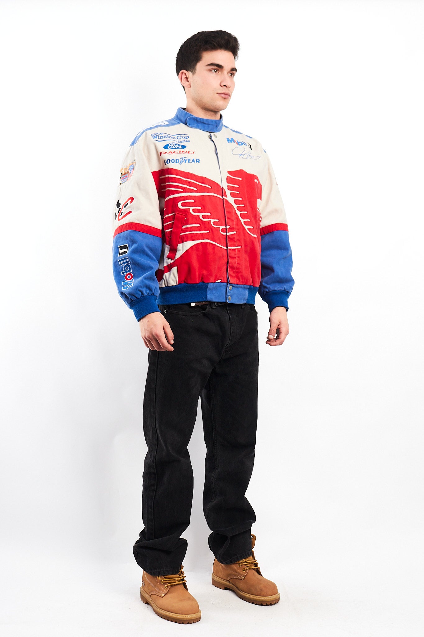 1990 Vintage Jeff Hamilton Ford x Mobil Pegasus Racing Jacket (M)