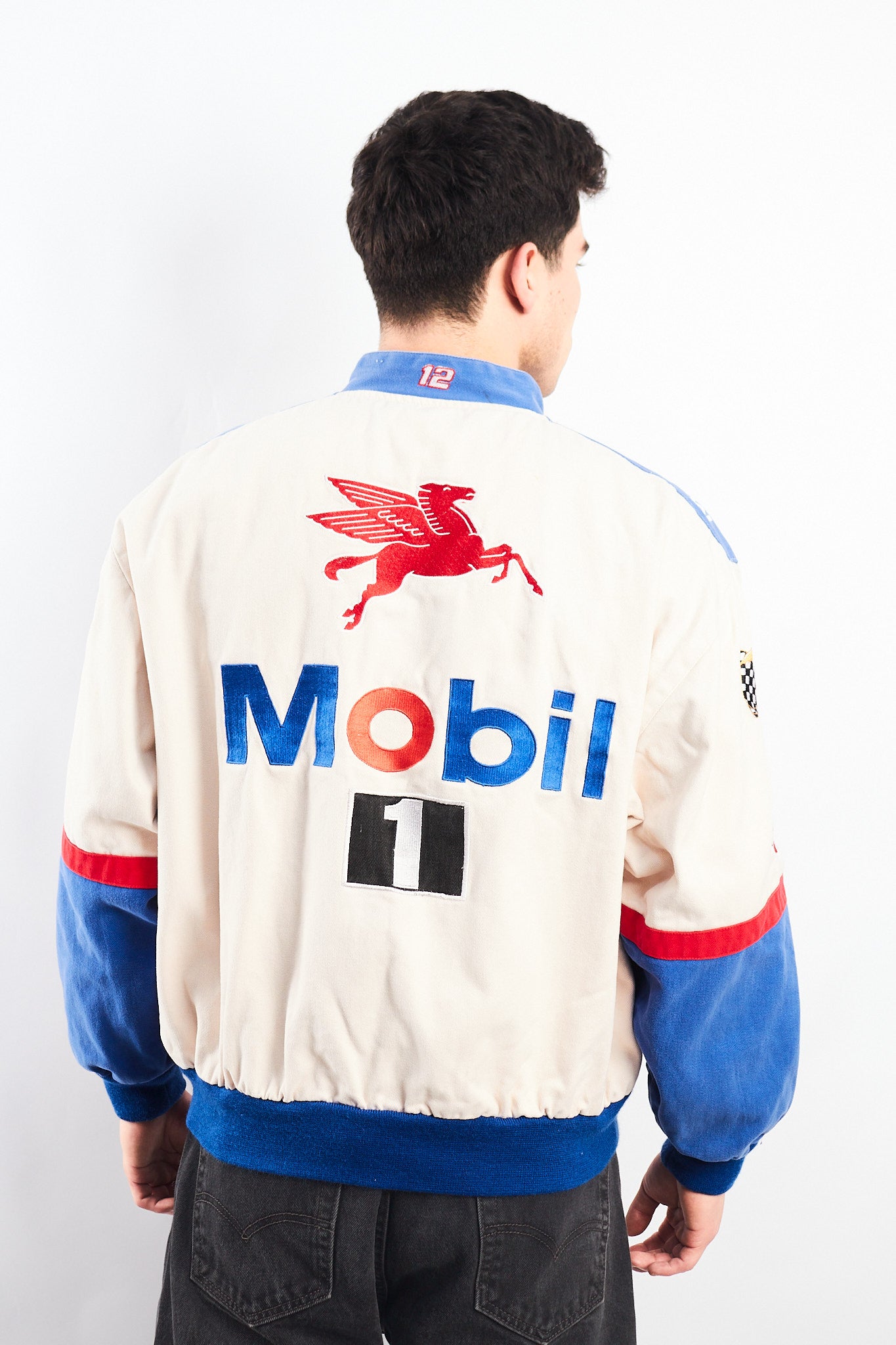 1990 Vintage Jeff Hamilton Ford x Mobil Pegasus Racing Jacket (M)