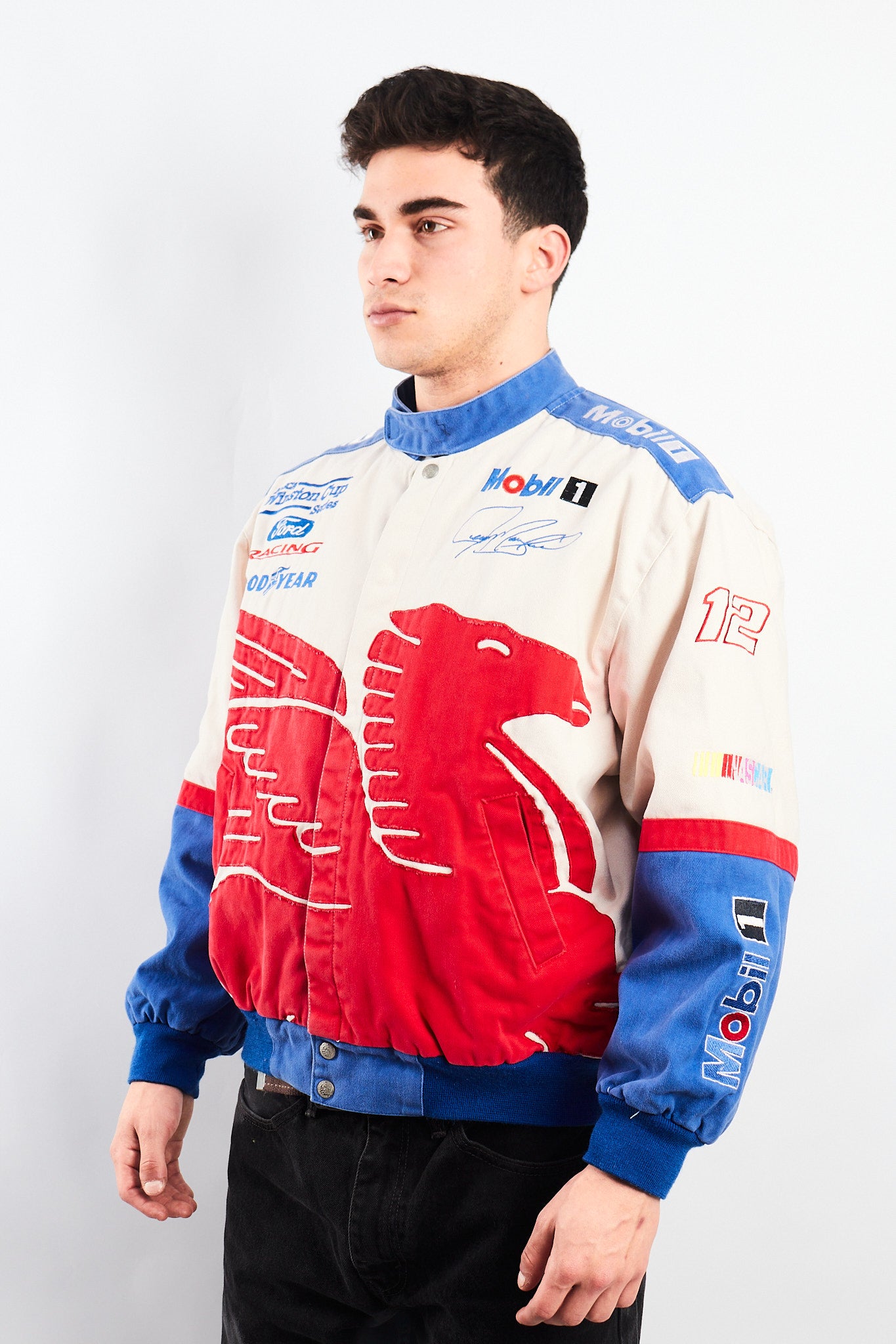 1990 Vintage Jeff Hamilton Ford x Mobil Pegasus Racing Jacket (M)