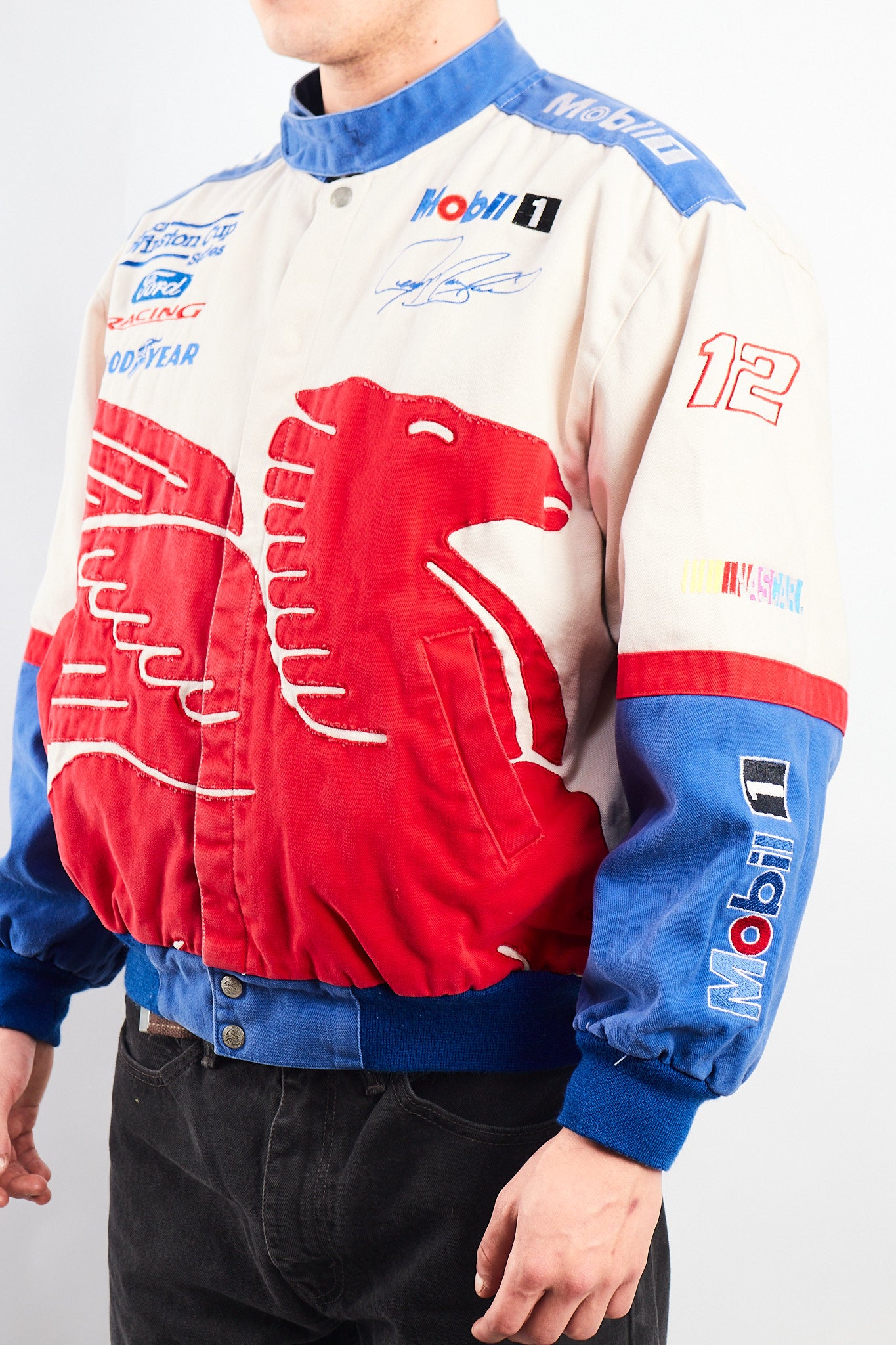 1990 Vintage Jeff Hamilton Ford x Mobil Pegasus Racing Jacket (M)