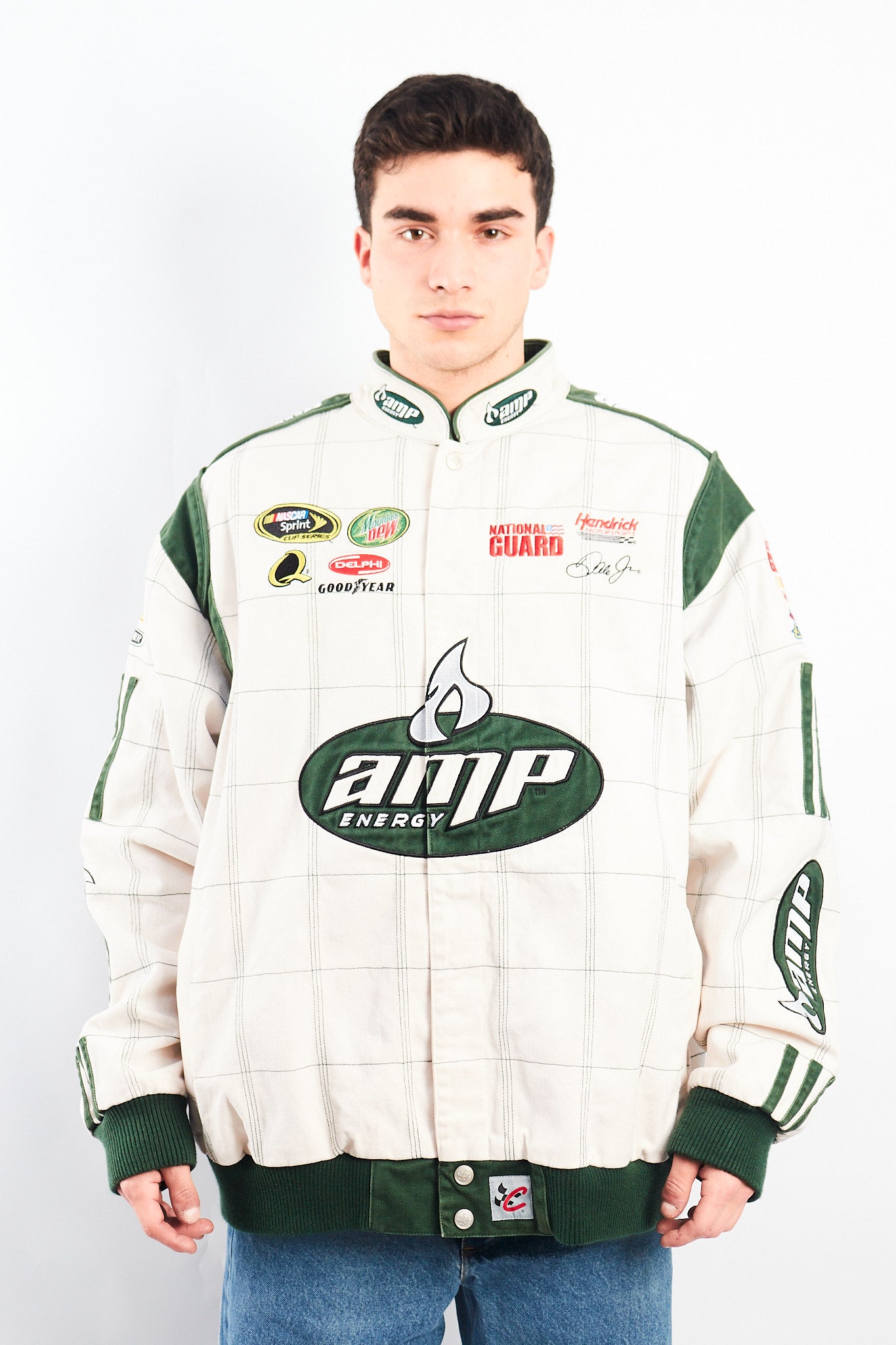 2008 Vintage Chase National Guard Dale Jr Nascar Racing Jacket (XL)
