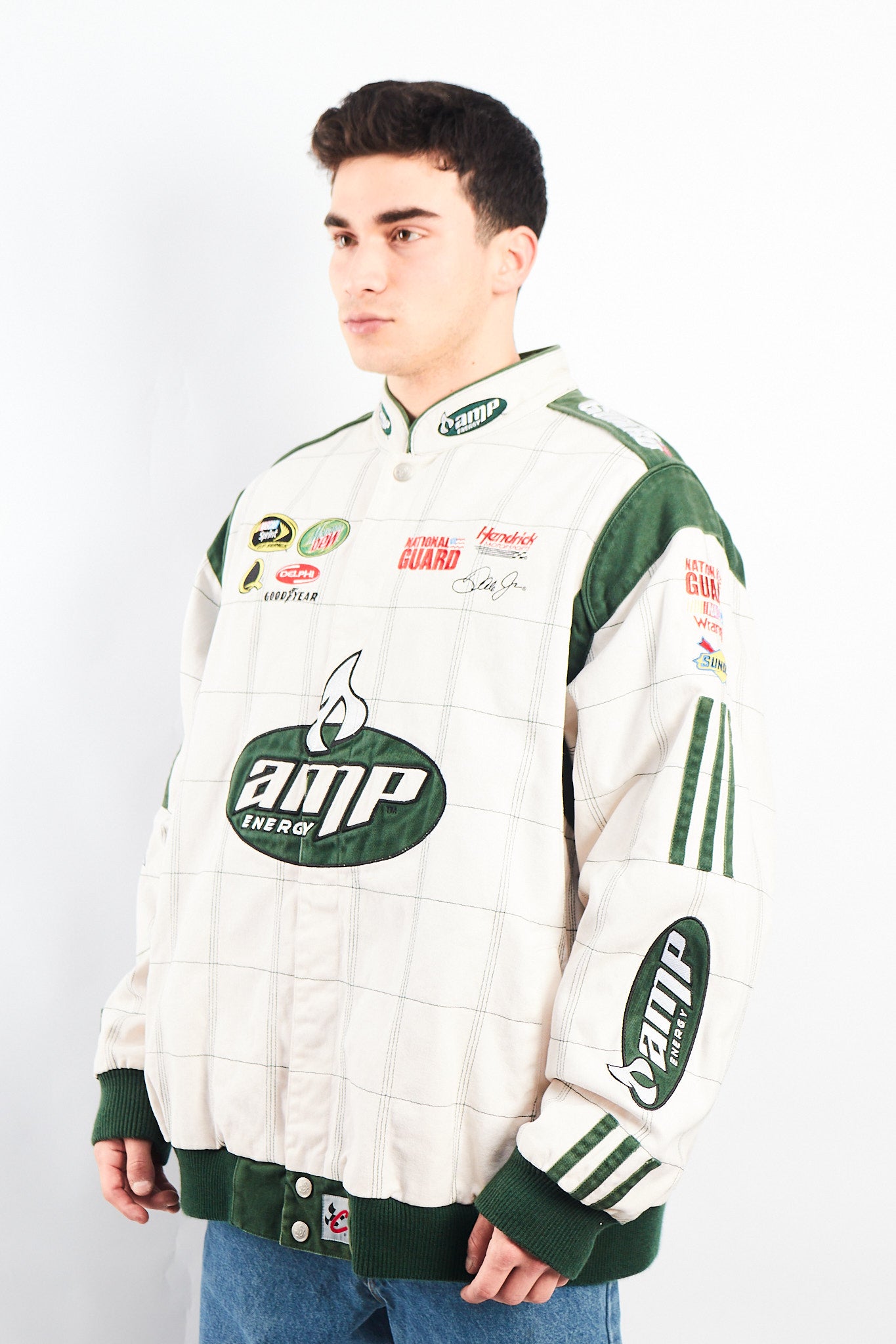 2008 Vintage Chase National Guard Dale Jr Nascar Racing Jacket (XL)