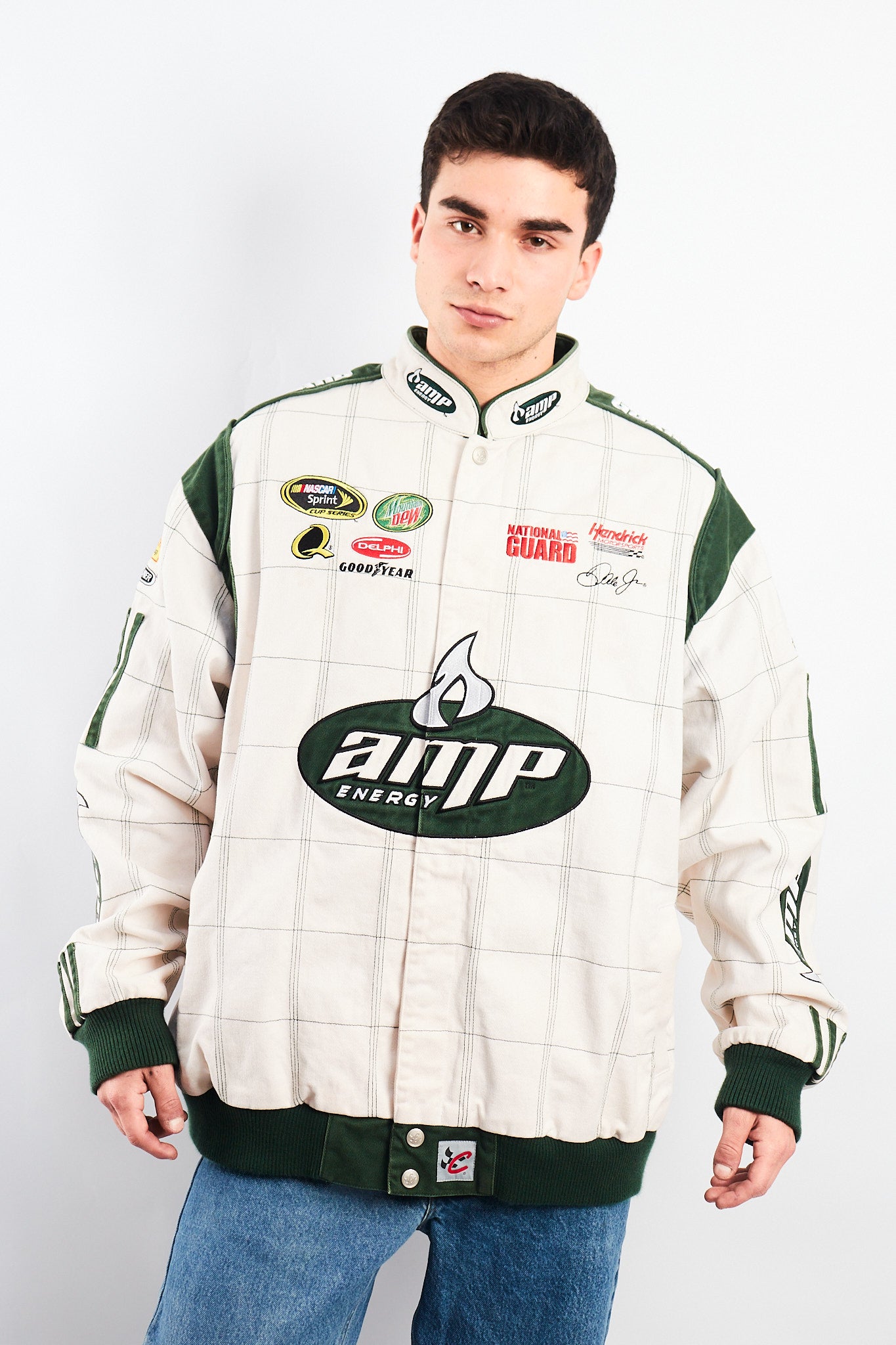 2008 Vintage Chase National Guard Dale Jr Nascar Racing Jacket (XL)