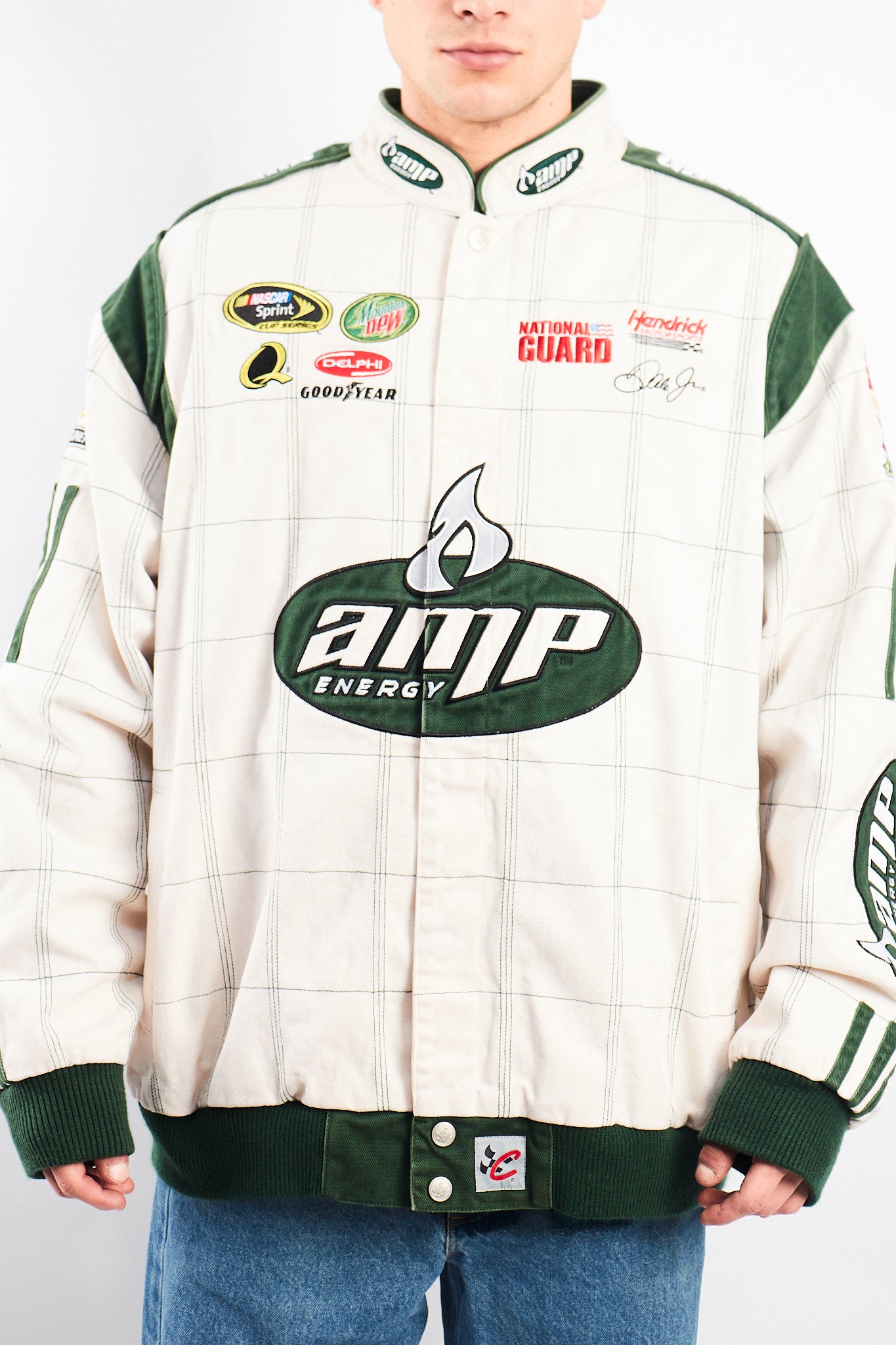 2008 Vintage Chase National Guard Dale Jr Nascar Racing Jacket (XL)
