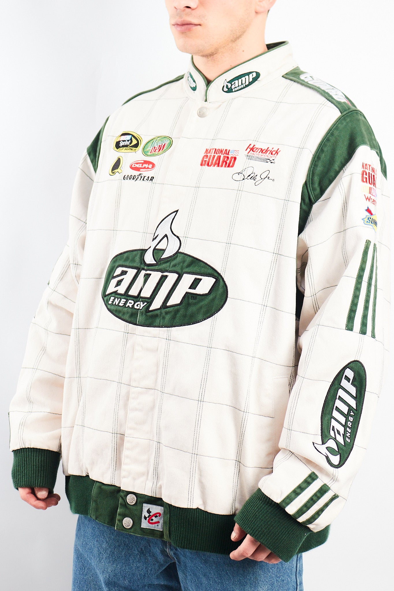 2008 Vintage Chase National Guard Dale Jr Nascar Racing Jacket (XL)