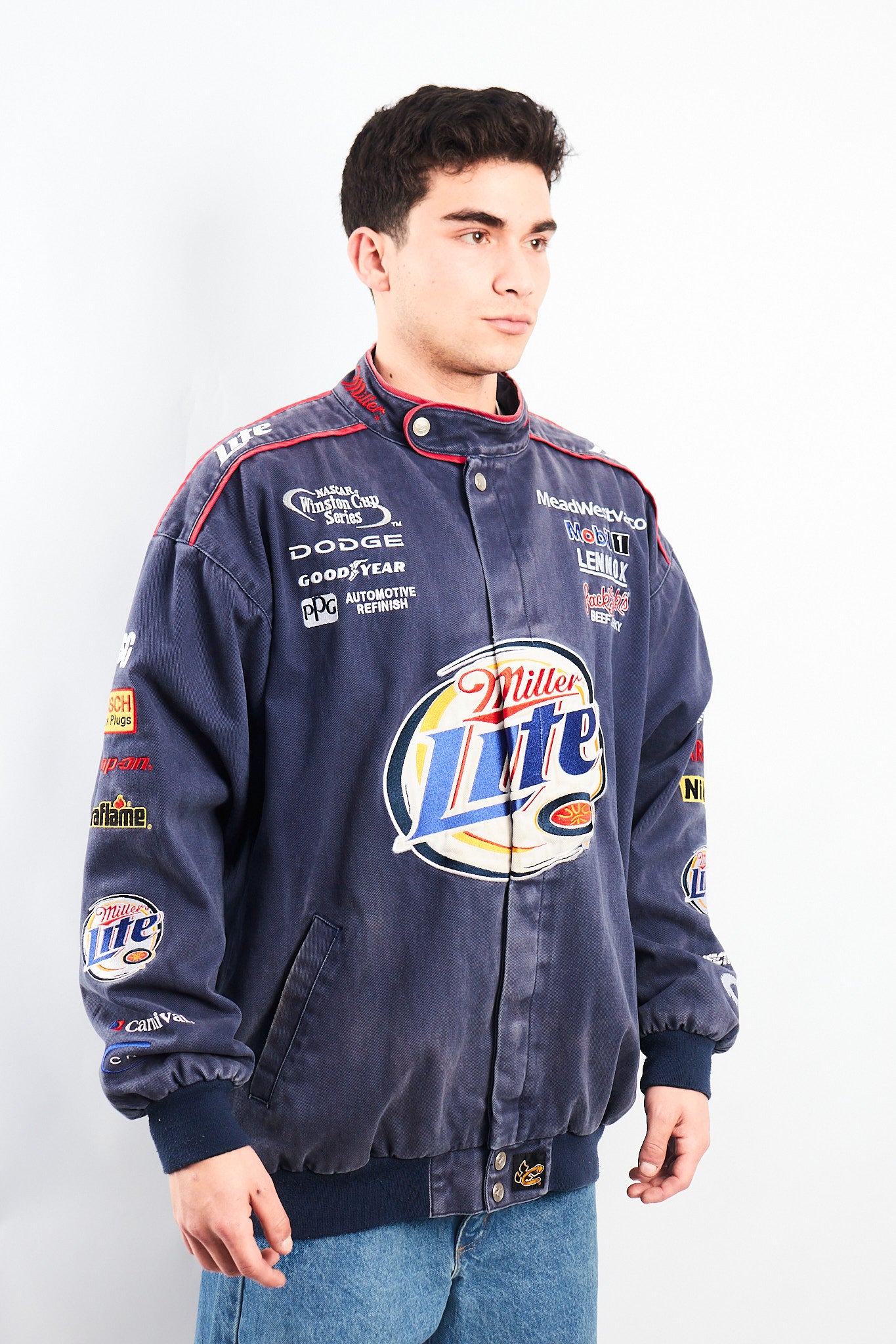 2002 Vintage Chase Dodge x Miller Lite Nascar Racing Jacket (L/XL)