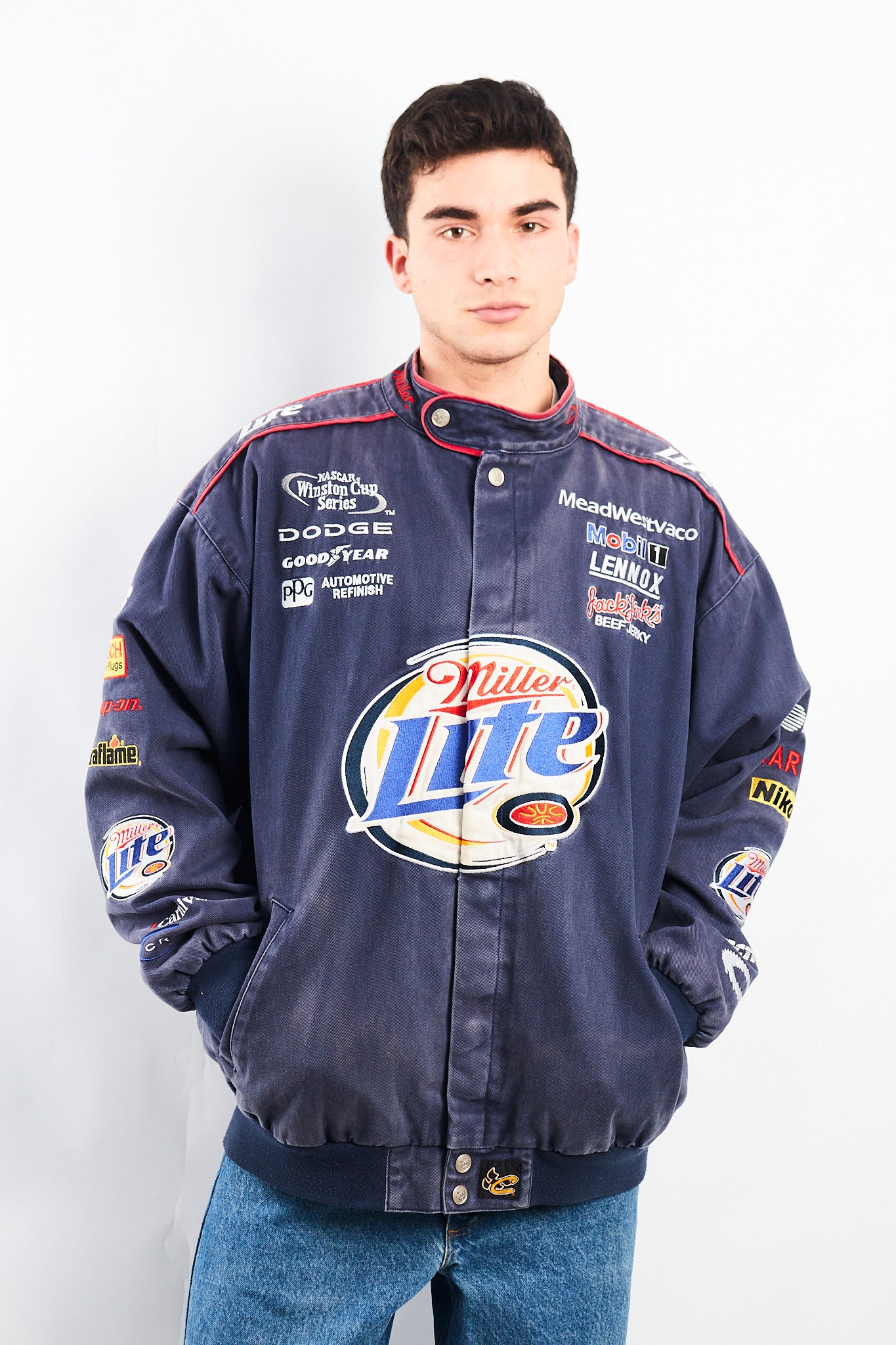 2002 Vintage Chase Dodge x Miller Lite Nascar Racing Jacket (L/XL)