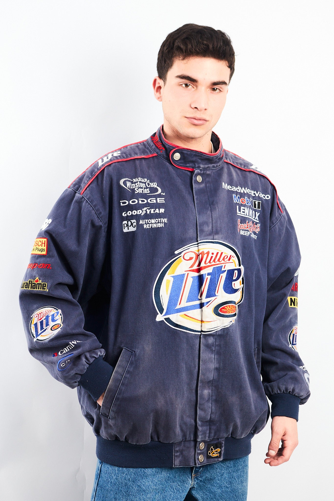 2002 Vintage Chase Dodge x Miller Lite Nascar Racing Jacket (L/XL)