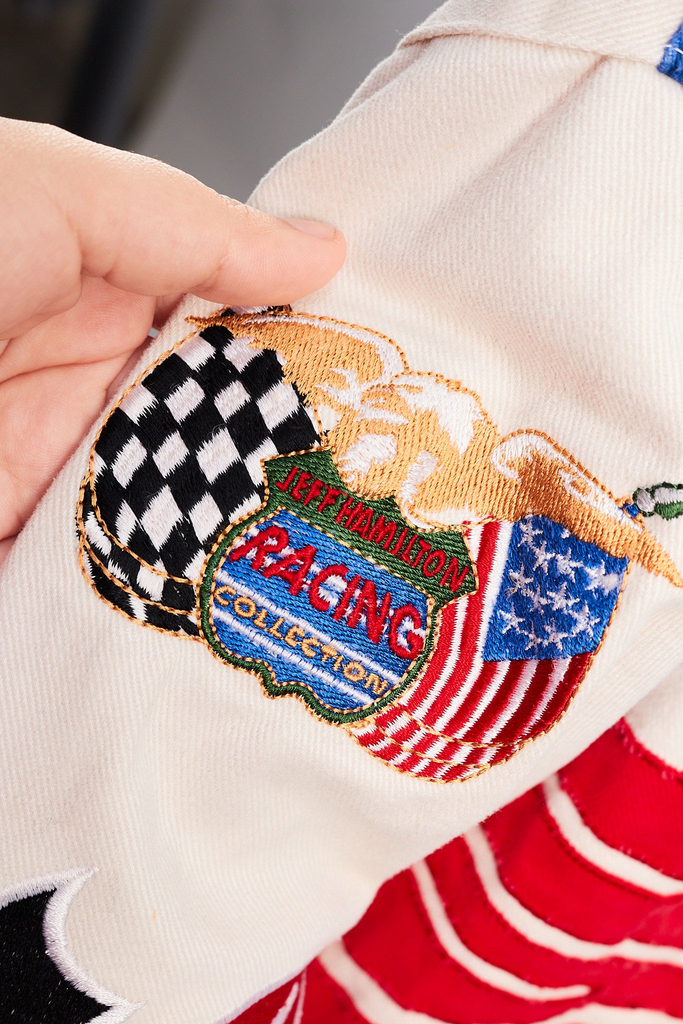 1990 Vintage Jeff Hamilton Ford x Mobil Pegasus Racing Jacket (M)
