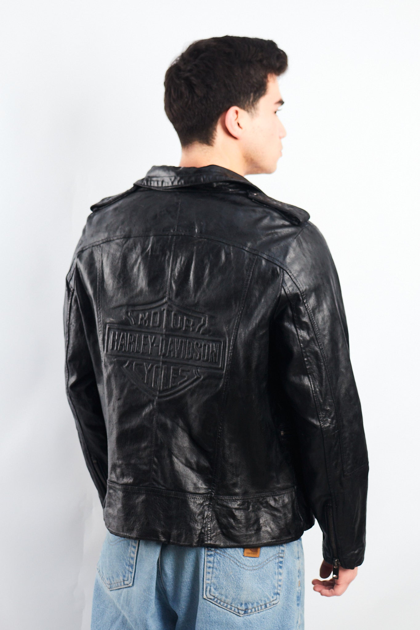 1990 Vintage Harley Davidson Leather Biker Jacket ( M/L)