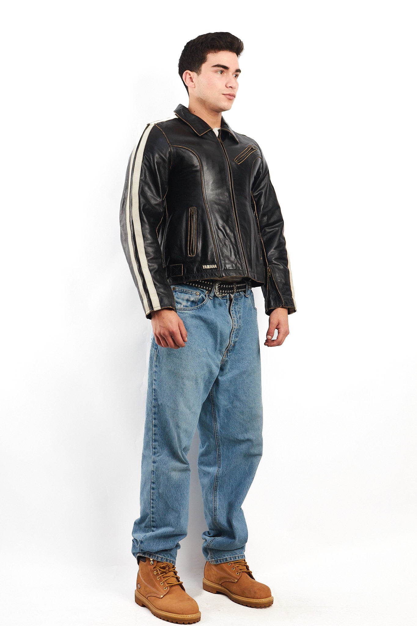 1990 Vintage Yamaha Heavy Leather Jacket (S/M)
