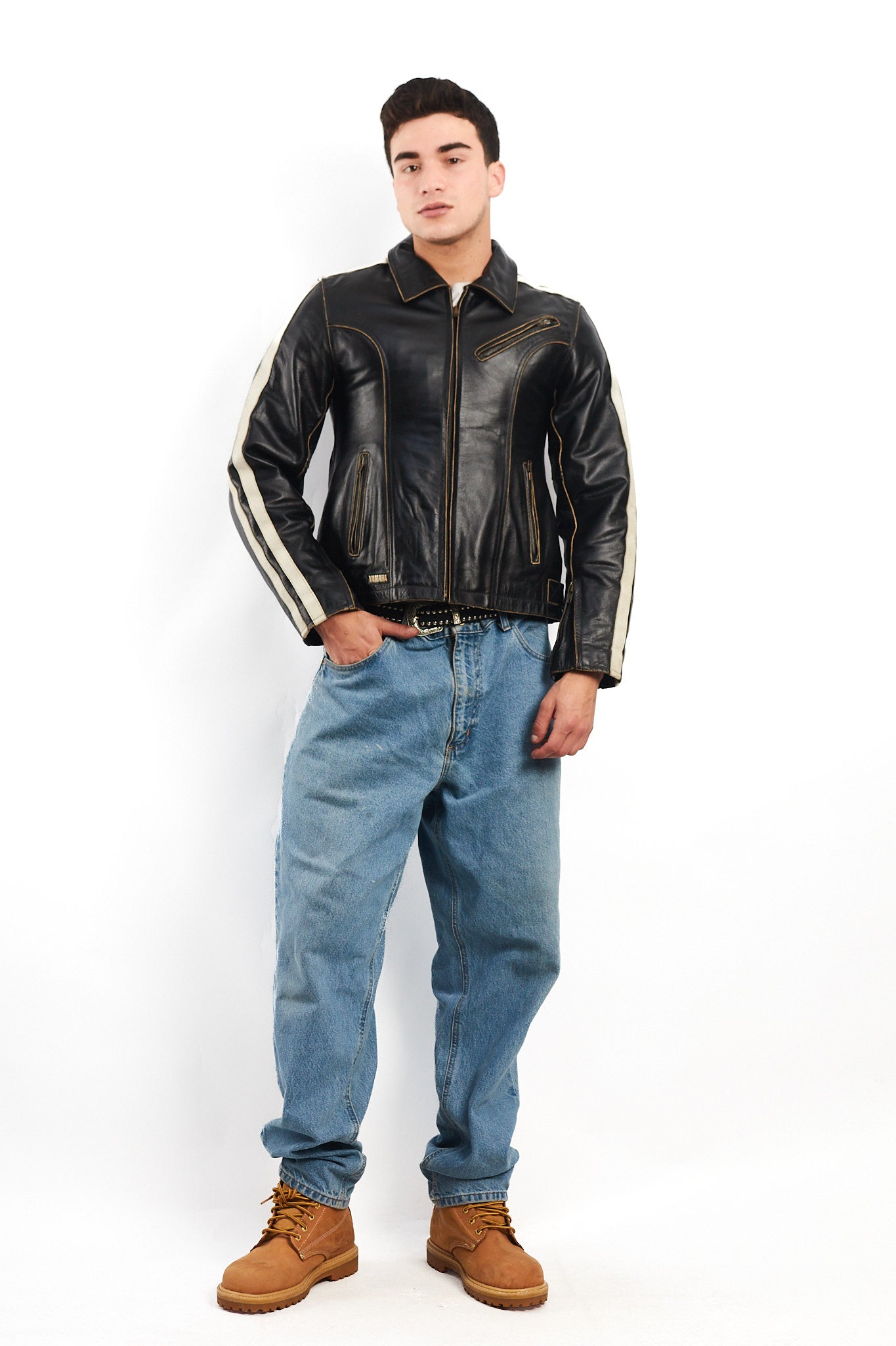 1990 Vintage Yamaha Heavy Leather Jacket (S/M)