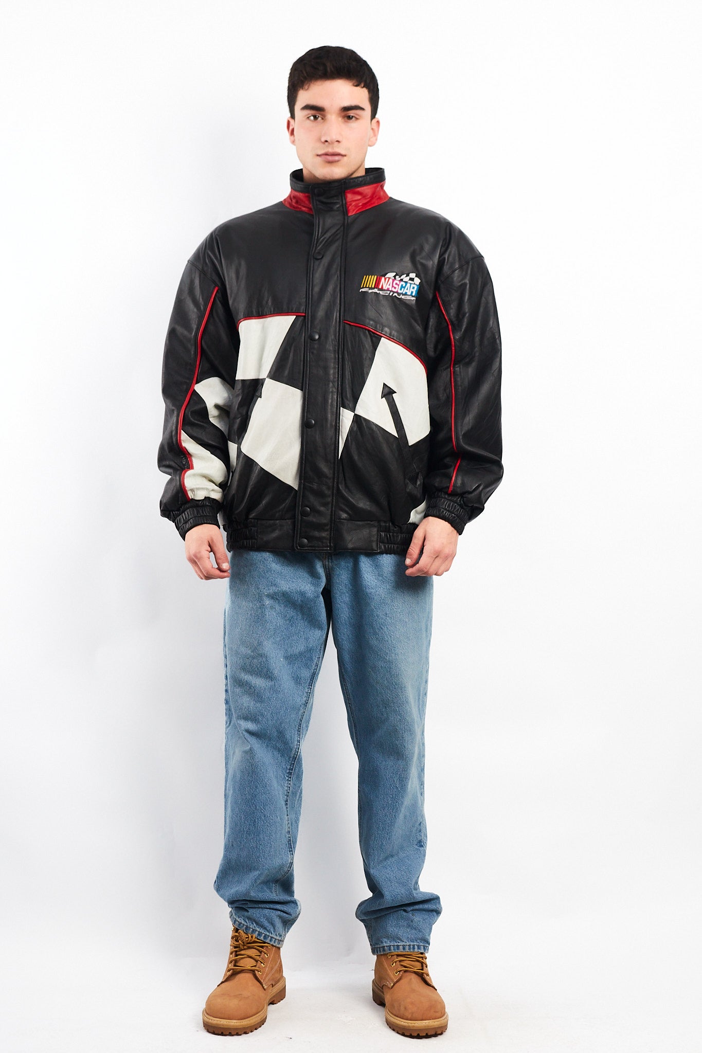 1990 Vintage Nascar Leather Racing Jacket (L)