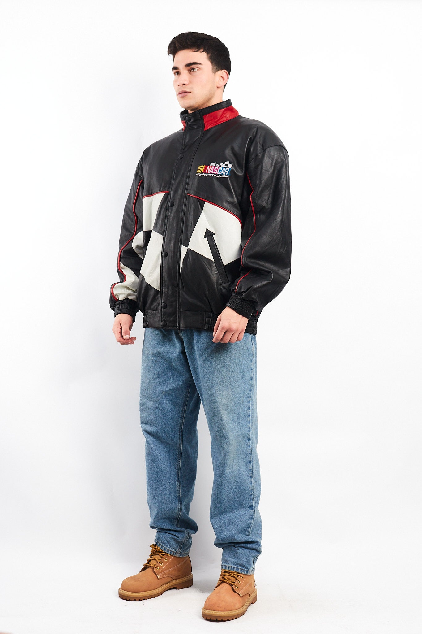 1990 Vintage Nascar Leather Racing Jacket (L)