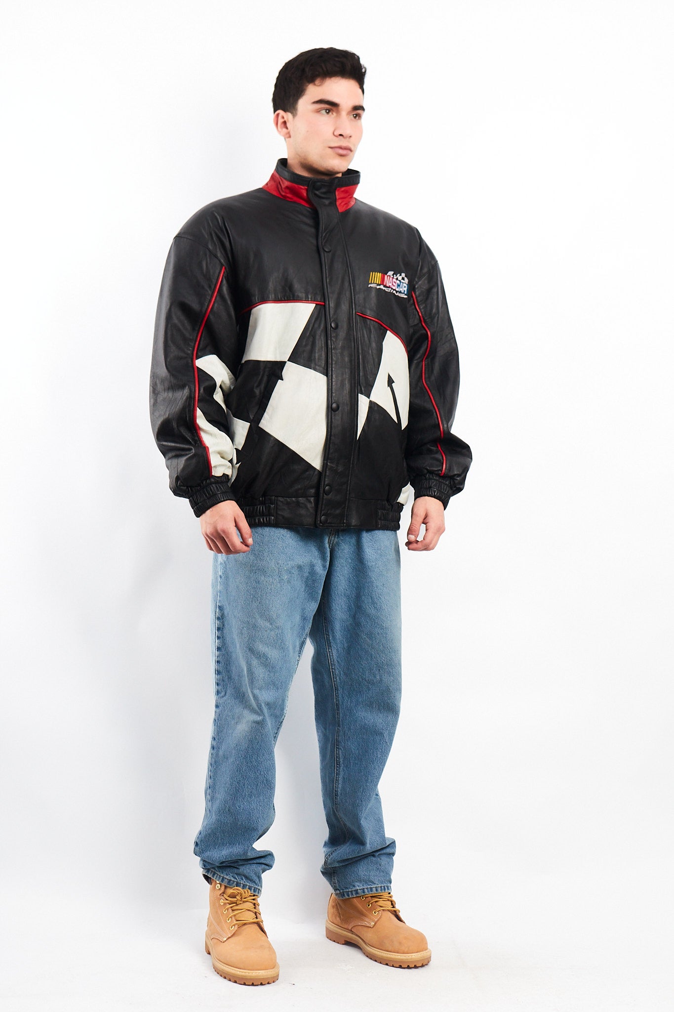 1990 Vintage Nascar Leather Racing Jacket (L)