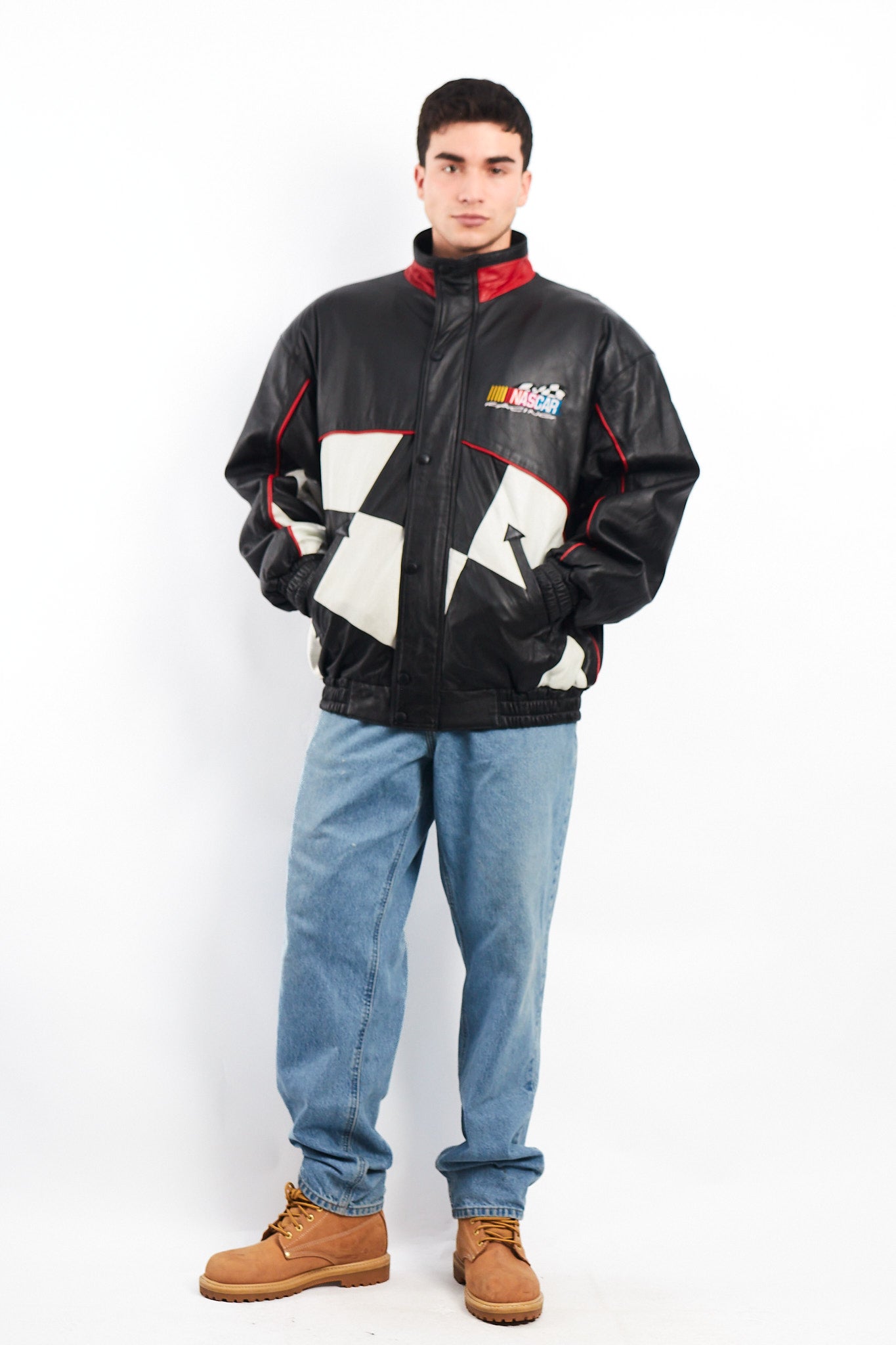 1990 Vintage Nascar Leather Racing Jacket (L)