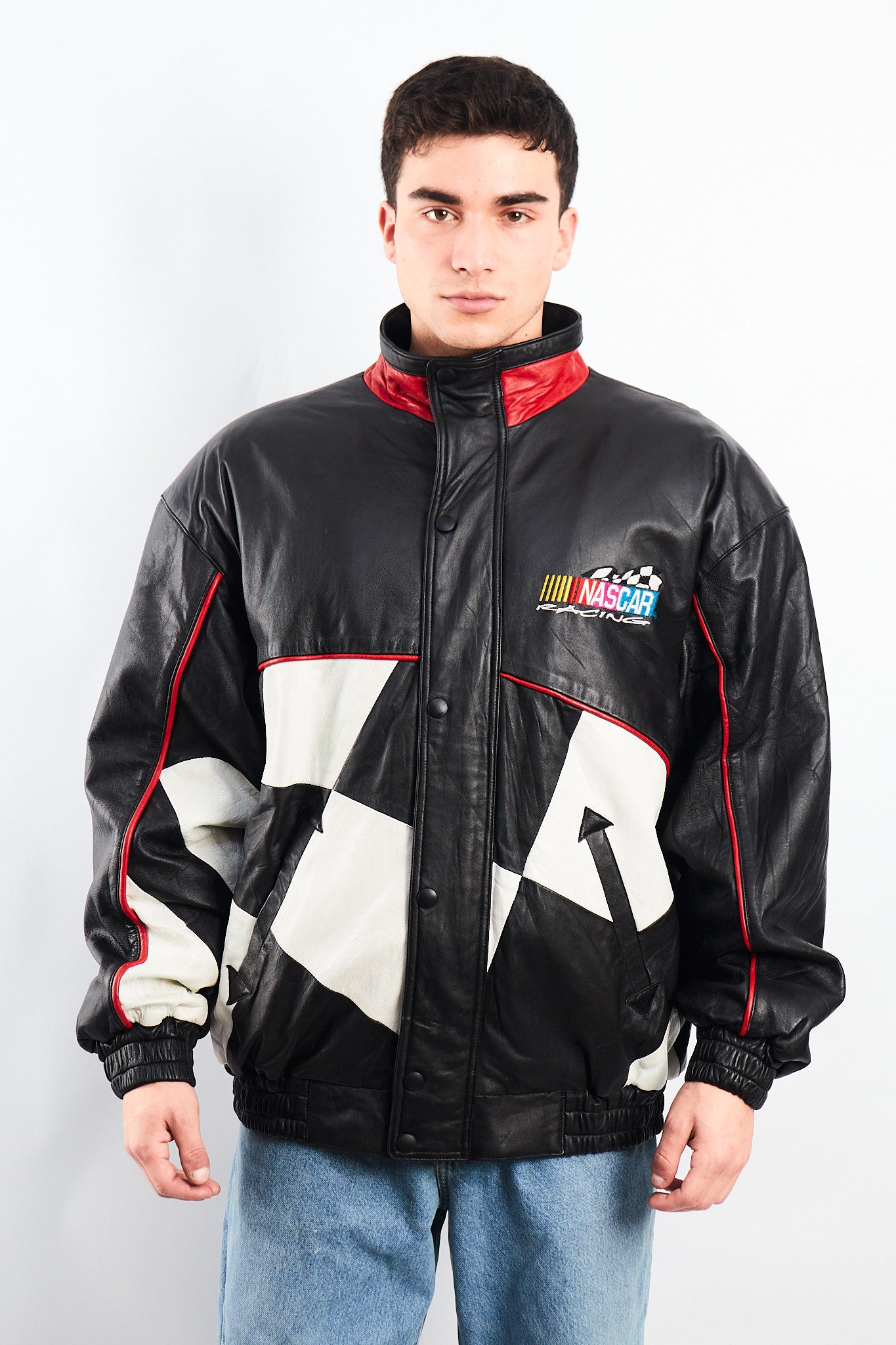1990 Vintage Nascar Leather Racing Jacket (L)