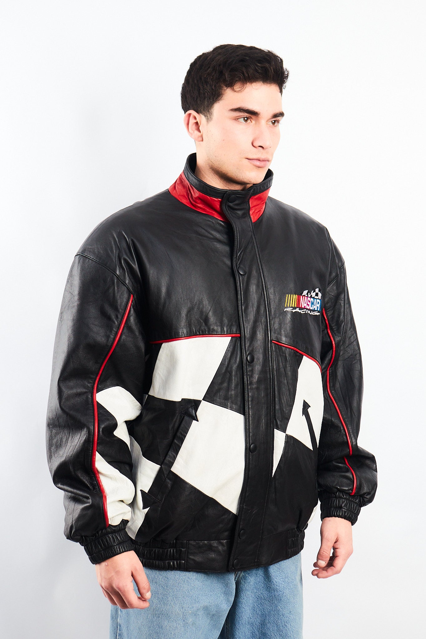 1990 Vintage Nascar Leather Racing Jacket (L)