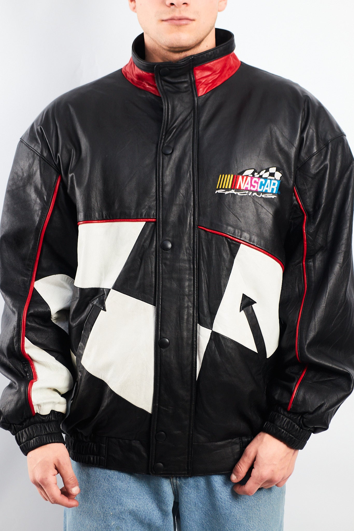 1990 Vintage Nascar Leather Racing Jacket (L)