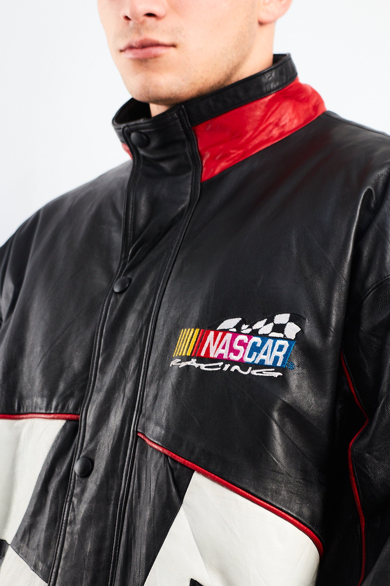 1990 Vintage Nascar Leather Racing Jacket (L)