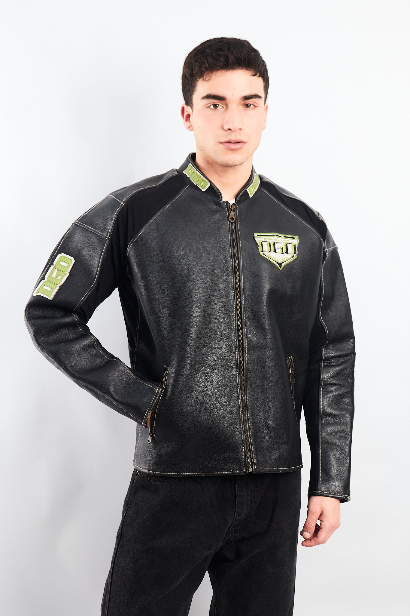 1990 DGO Heavy Leather Moto Jacket (M)