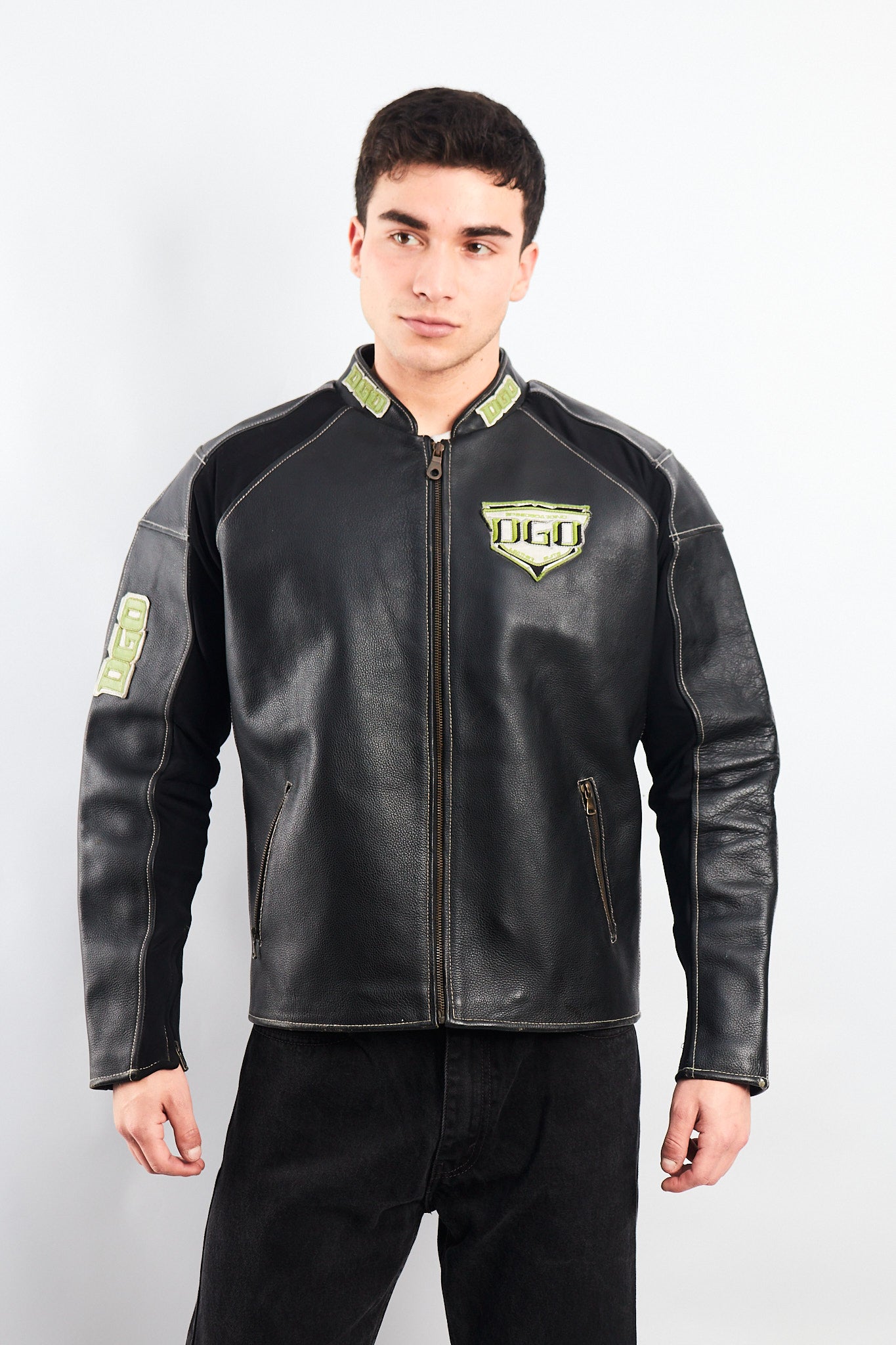 1990 DGO Heavy Leather Moto Jacket (M)