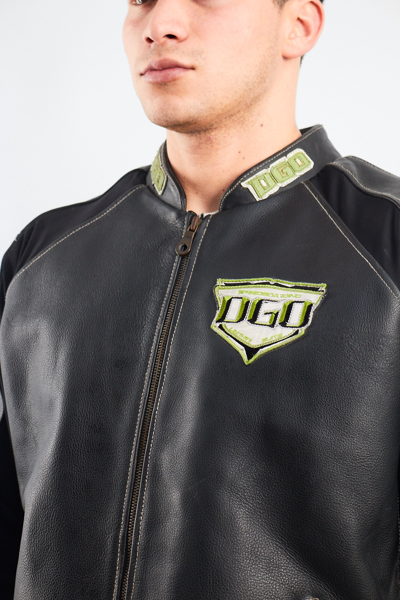 1990 DGO Heavy Leather Moto Jacket (M)
