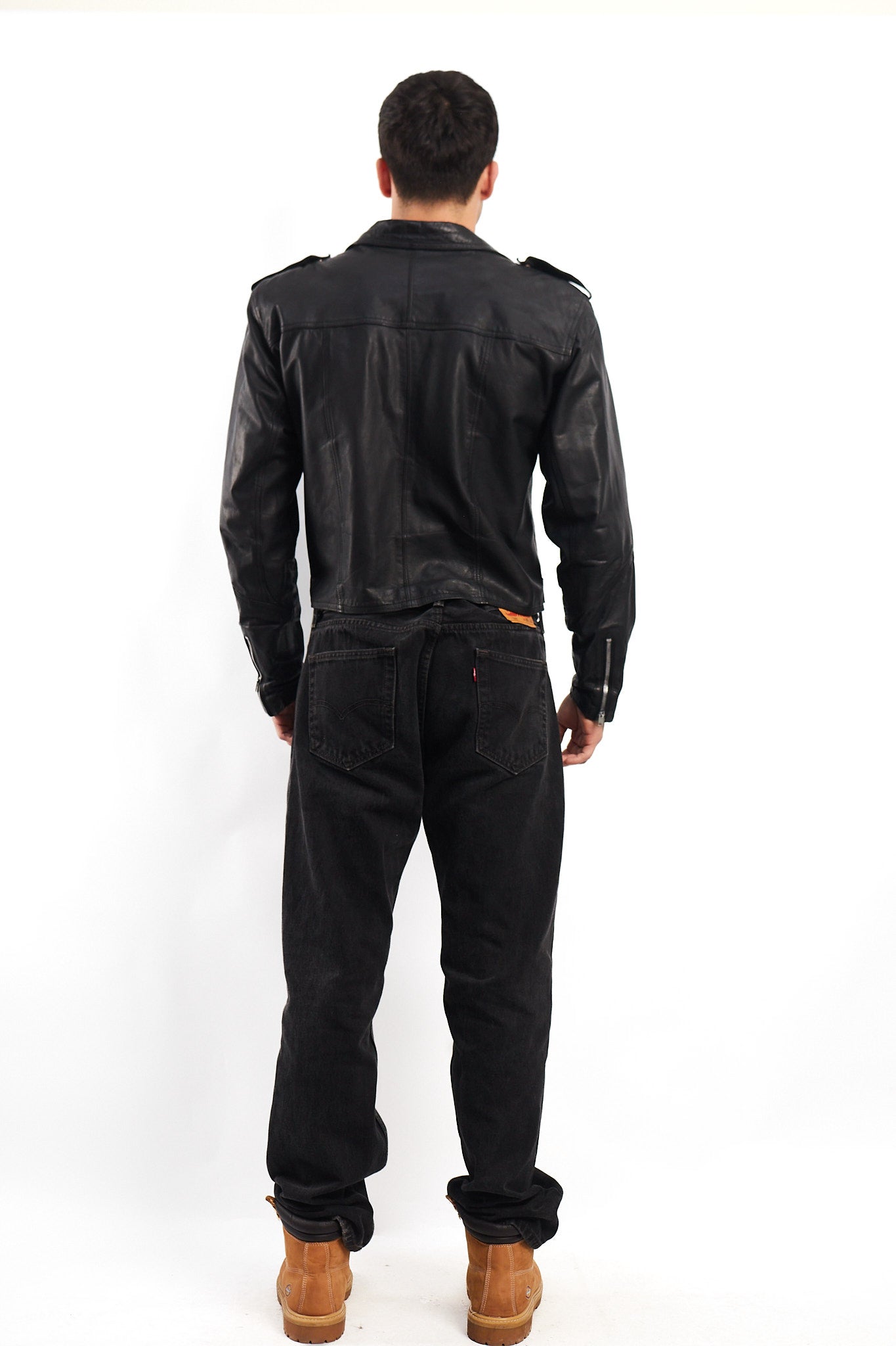 1990 Vintage Leather Biker Jacket (M/L)