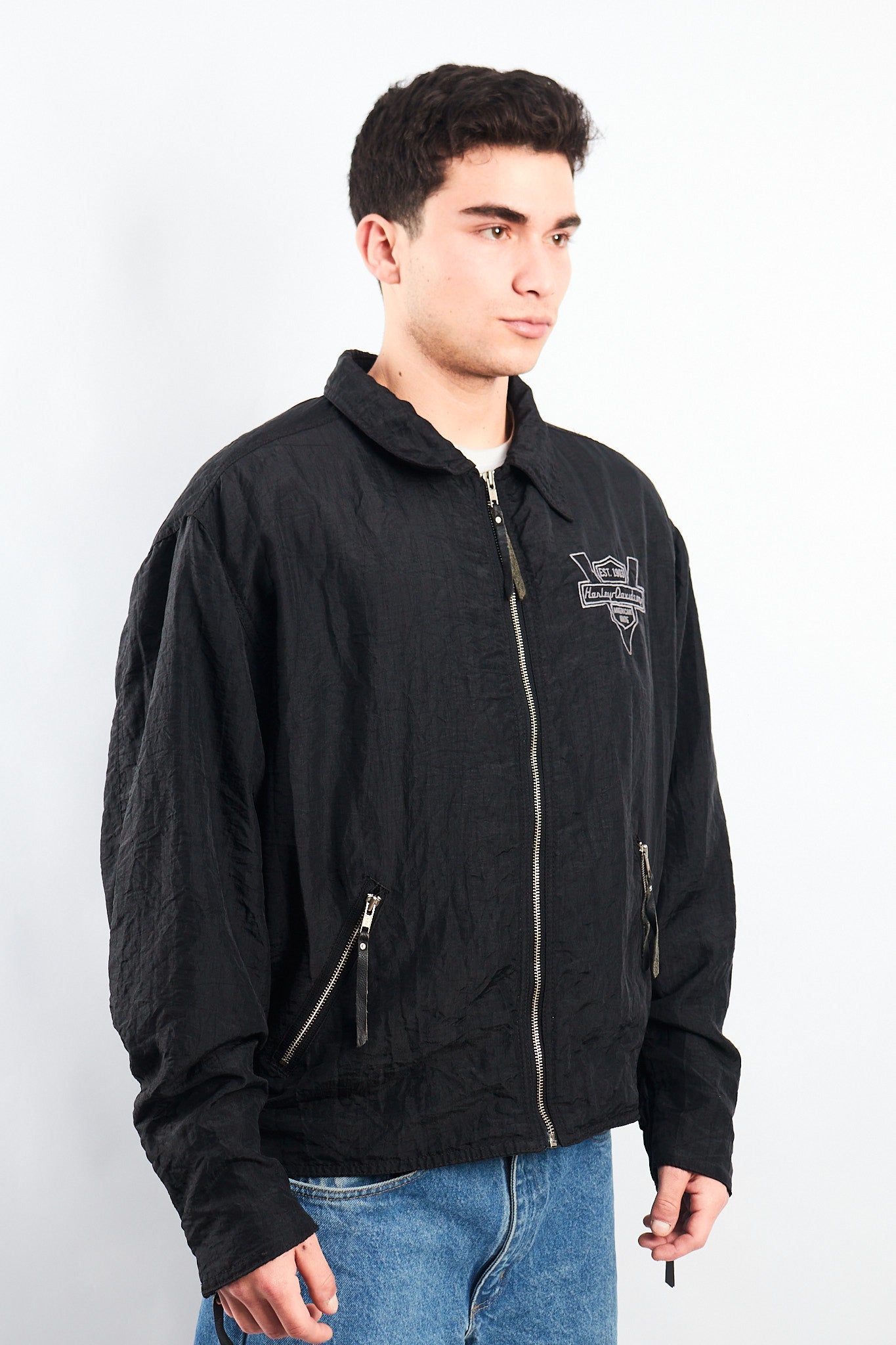 1990 Vintage Harley Davidson Big Logo Windbreaker (L/XL)