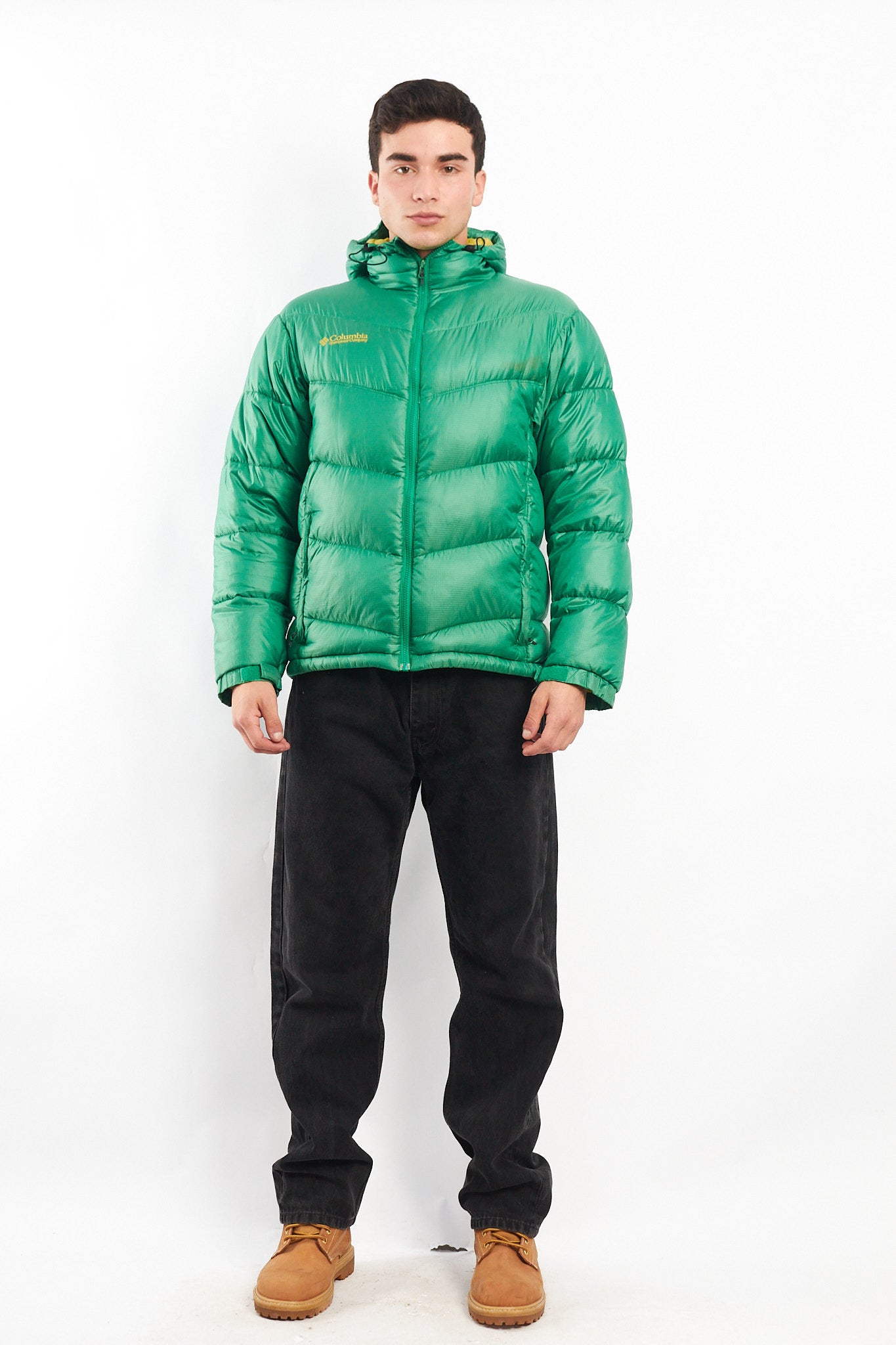 2000 Columbia Impermeable Citrus Green Down Puffer Jacket (M)